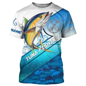 Personalized Tuna fishing blue sea camo fishing T-shirt, Custom Tuna saltwater fishing jerseys NQS5090