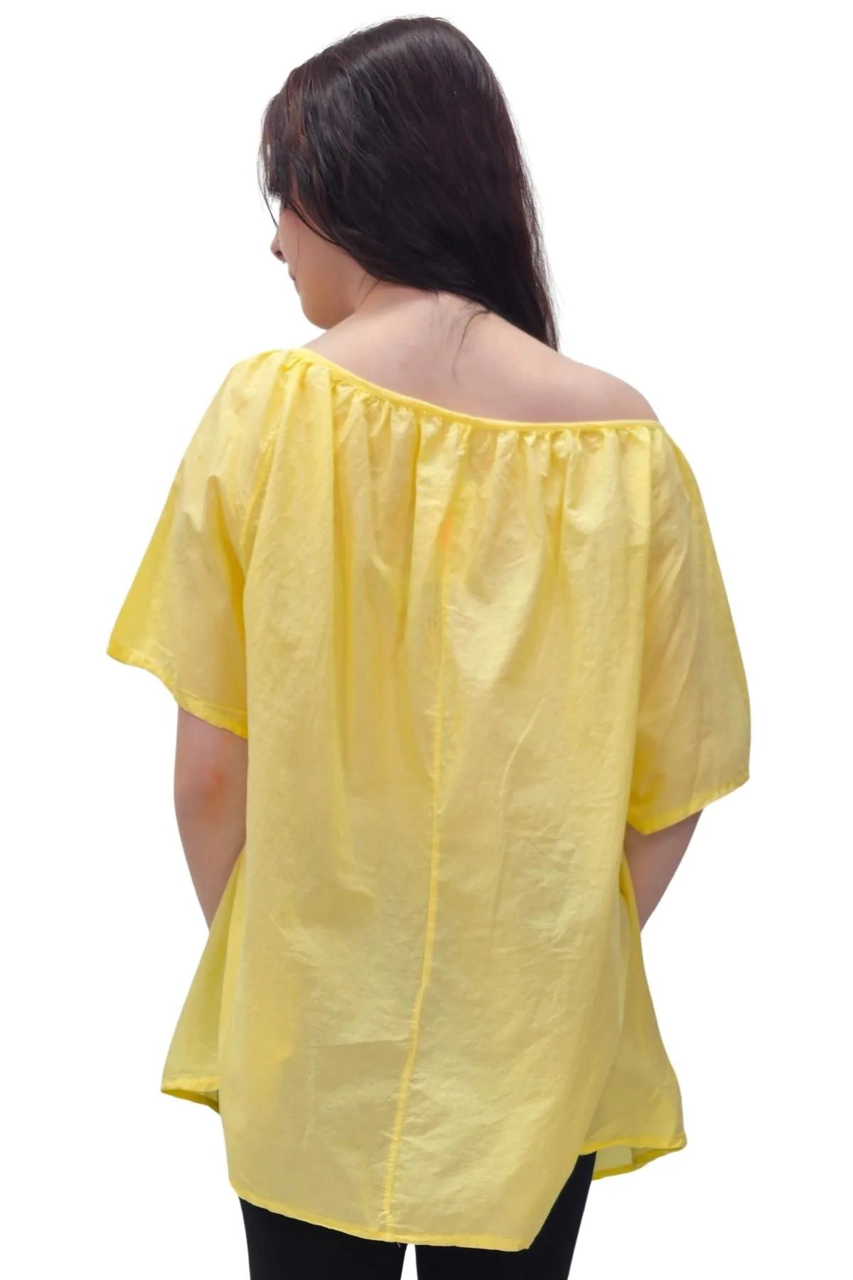 Plain Lace Tie Detailing Cotton Top