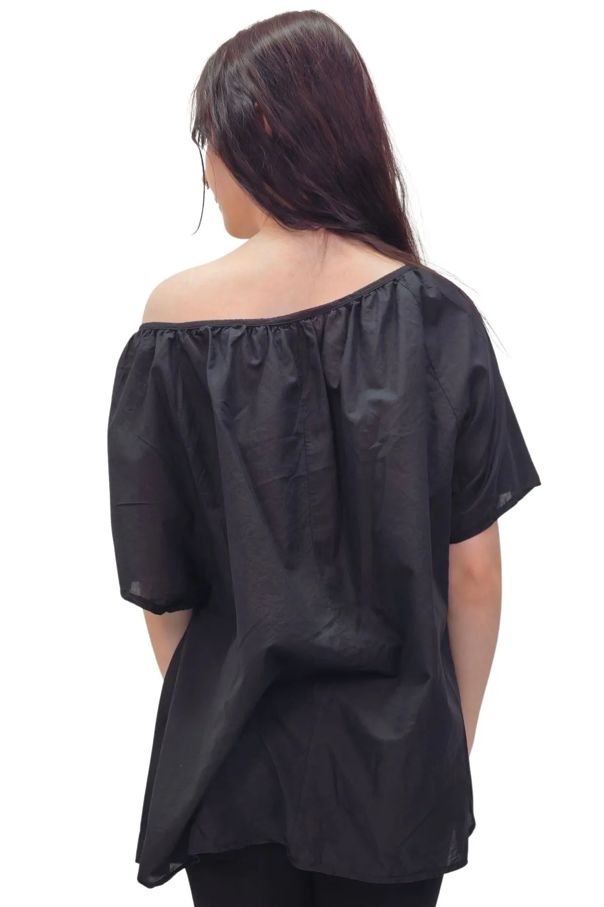 Plain Lace Tie Detailing Cotton Top