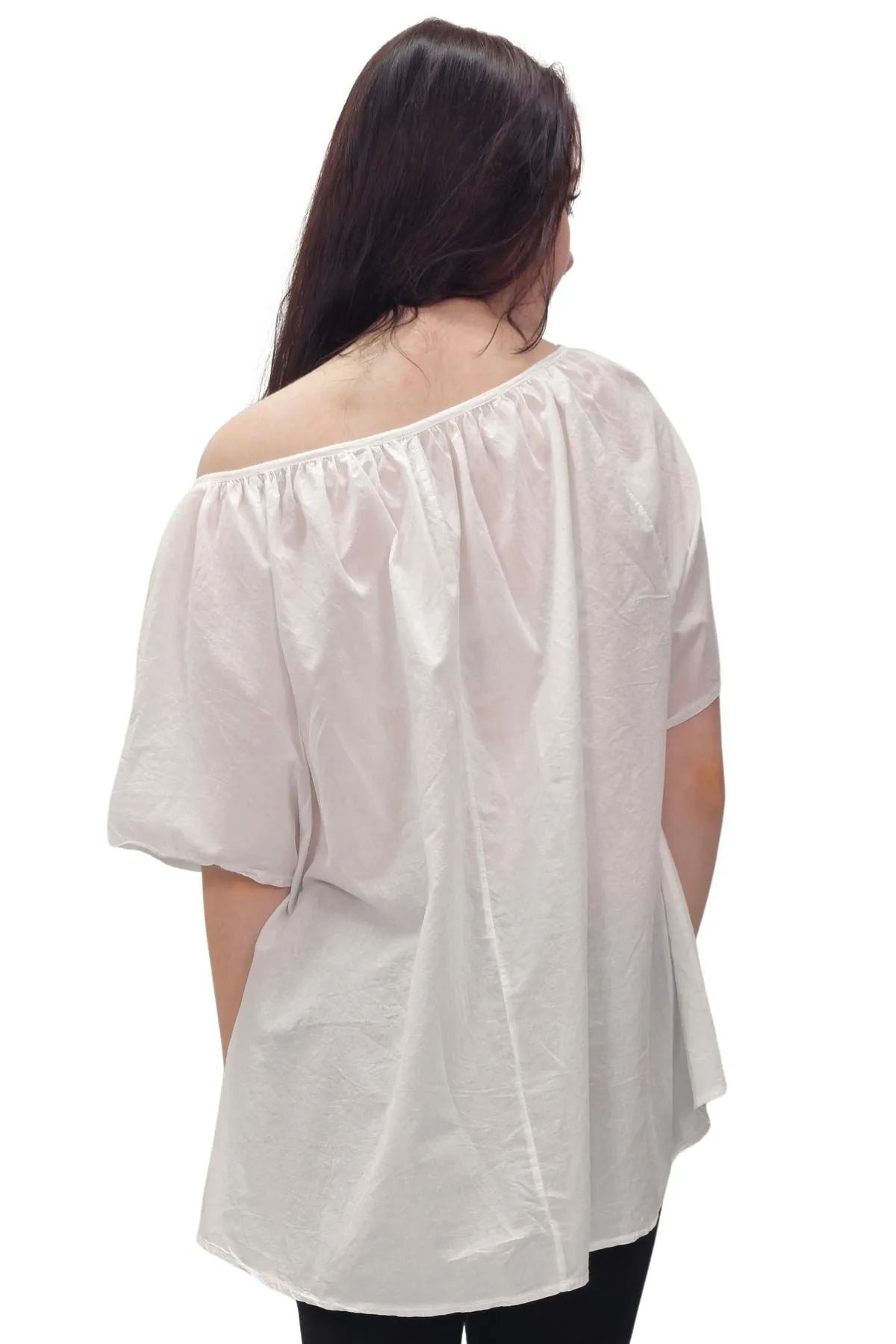 Plain Lace Tie Detailing Cotton Top