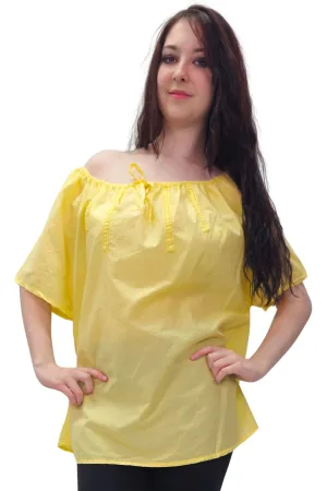Plain Lace Tie Detailing Cotton Top