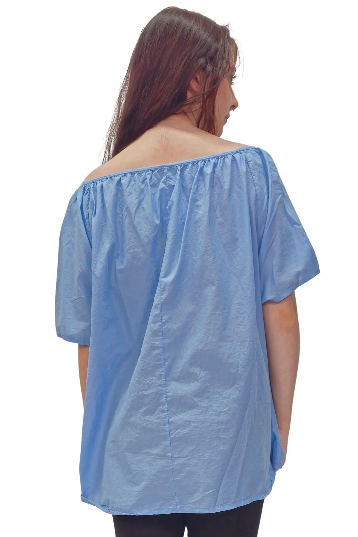 Plain Lace Tie Detailing Cotton Top