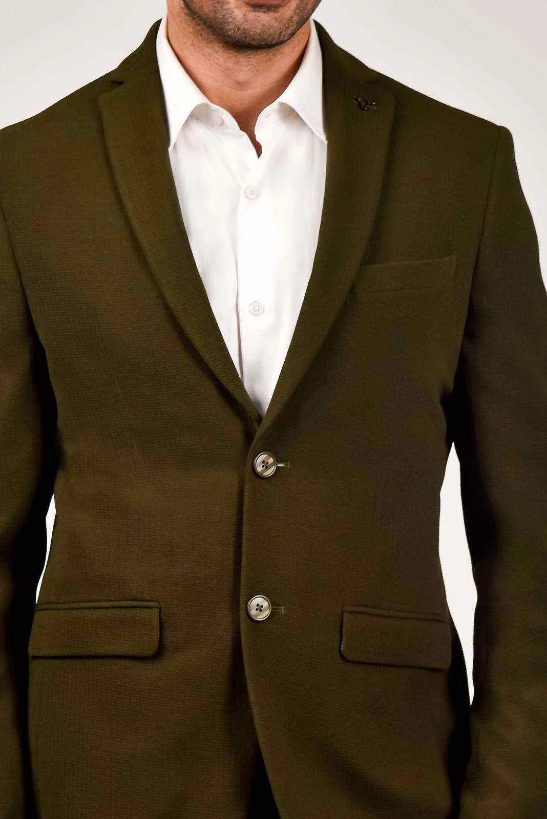Plus Size of Olive Knitted Strechable Blazer