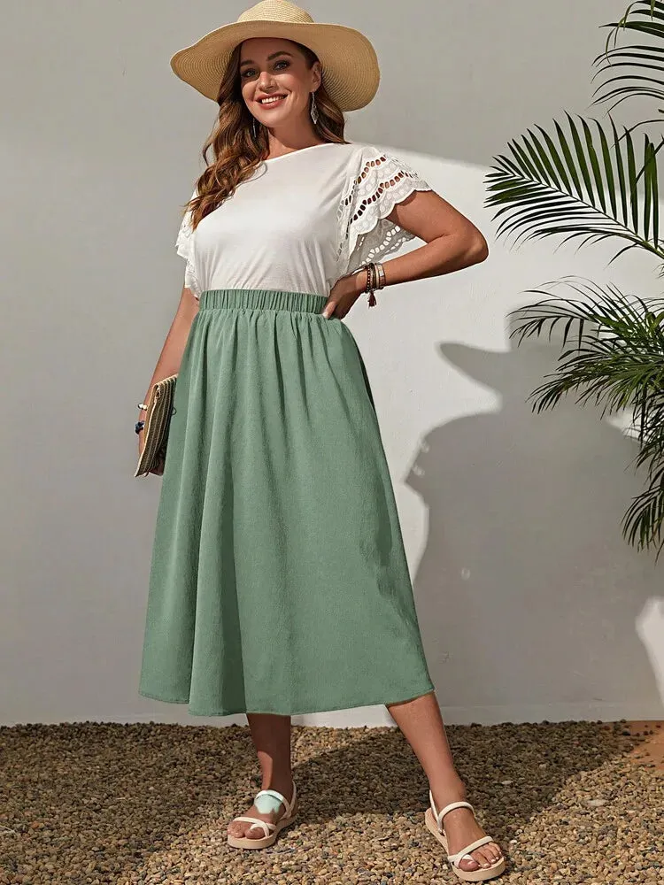 Plus Size Skirt 2025 Spring/Summer New Fashionable Simple