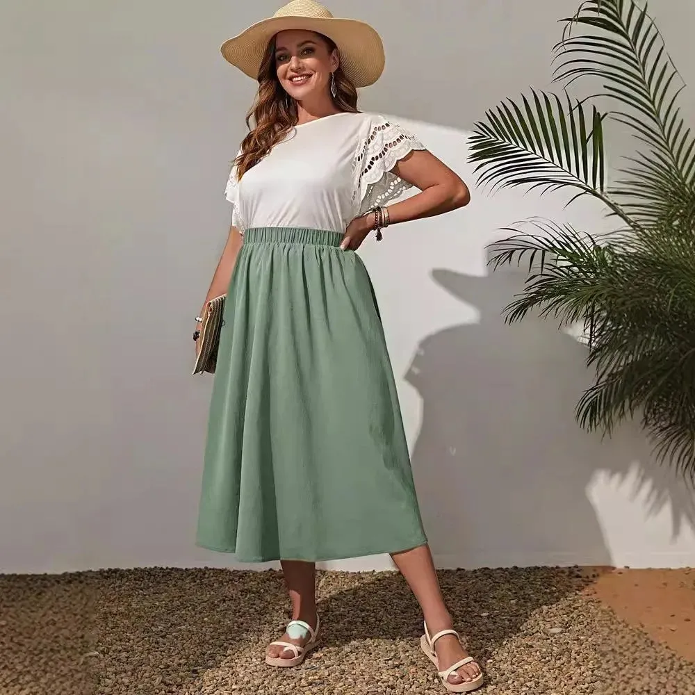 Plus Size Skirt 2025 Spring/Summer New Fashionable Simple