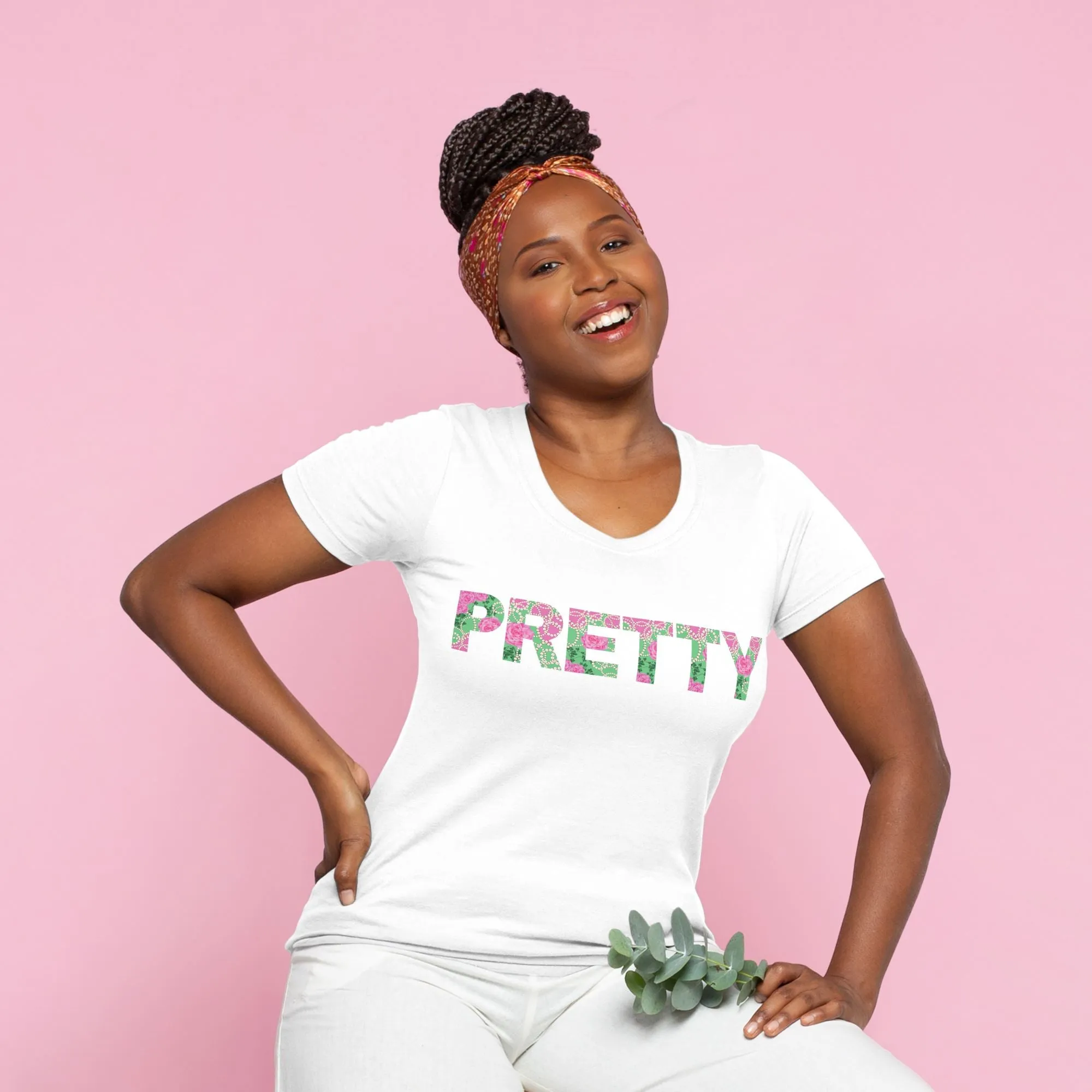 PNK Signature Pink & Green Pretty T-shirt