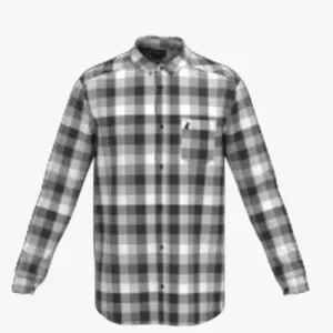 Polo Mens Easy Care Check Long Sleeve Tee Grey