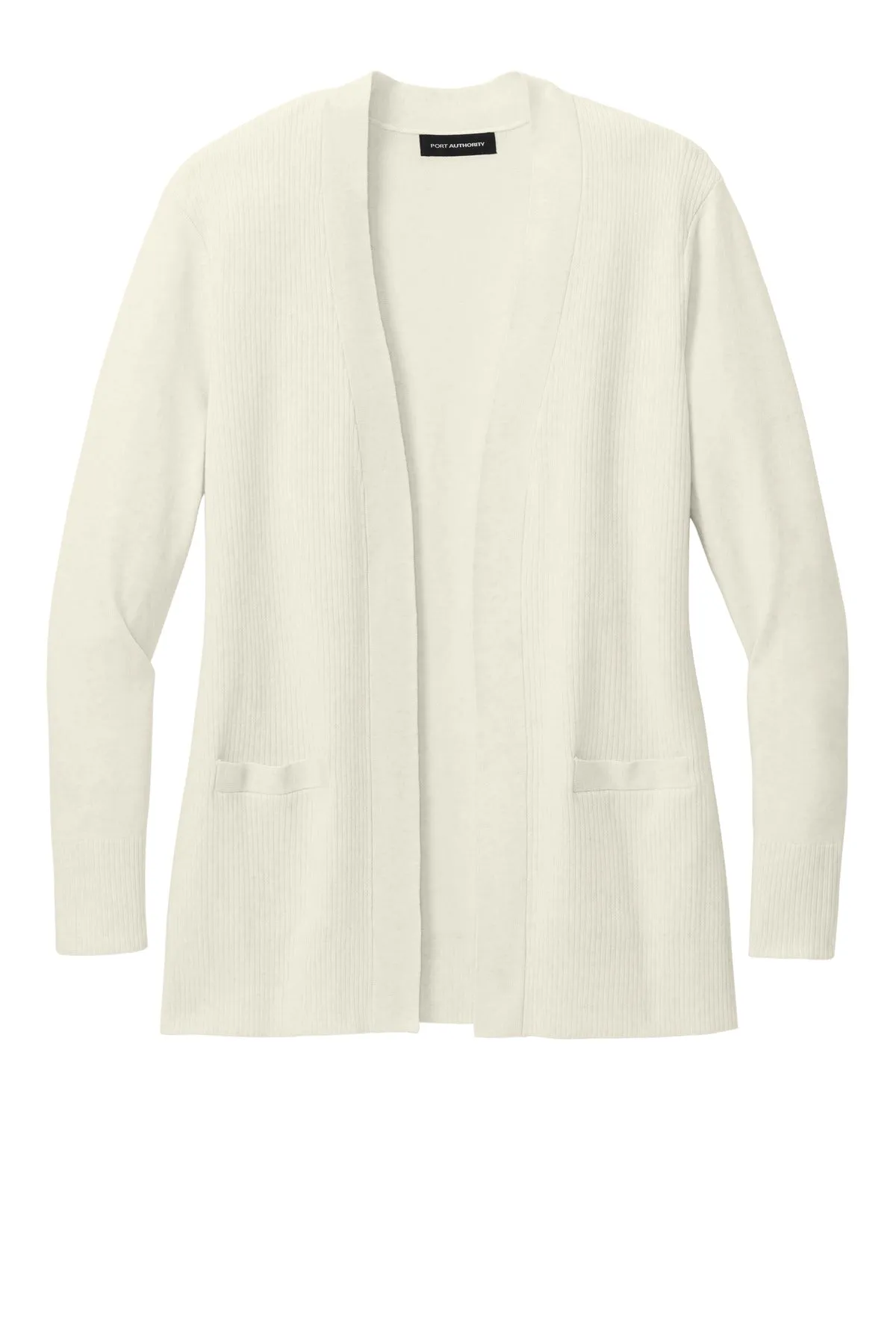 Port Authority Women's Easy Care Open-Front Cardigan Sweater LSW2890 Oatmeal Heather
