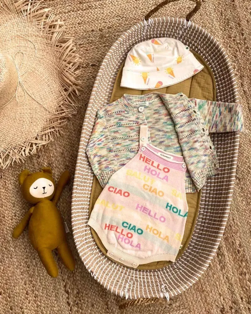 Positano - Rainbow Cream Knit Baby Romper