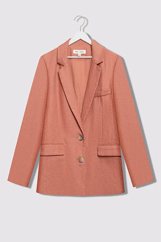 Pride Terracotta Linen Single Breasted Blazer
