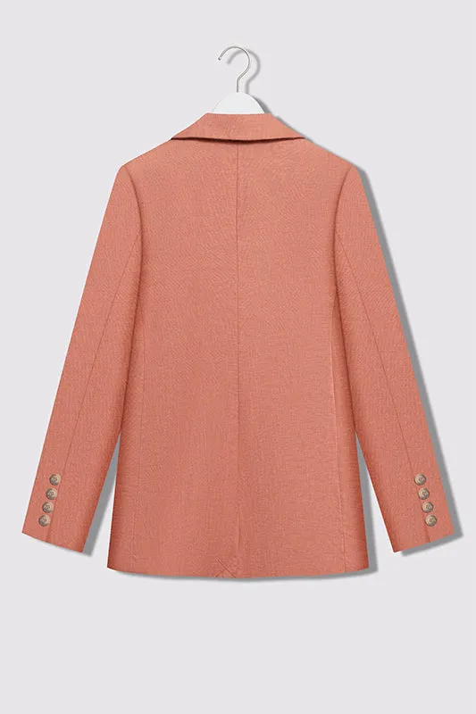 Pride Terracotta Linen Single Breasted Blazer