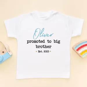 Promoted To Big Brother Est Personalised Toddler & Kids T Shirt