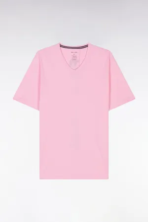 Pyjama court en jersey de coton T-shirt rose short marine