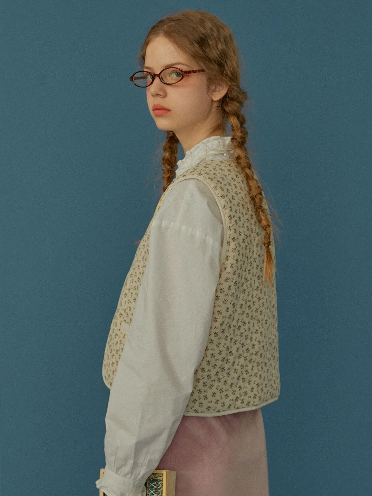Quilted Floral Vest