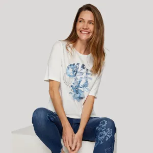 Rabe Denim Love T-Shirt With Diamanté Detail