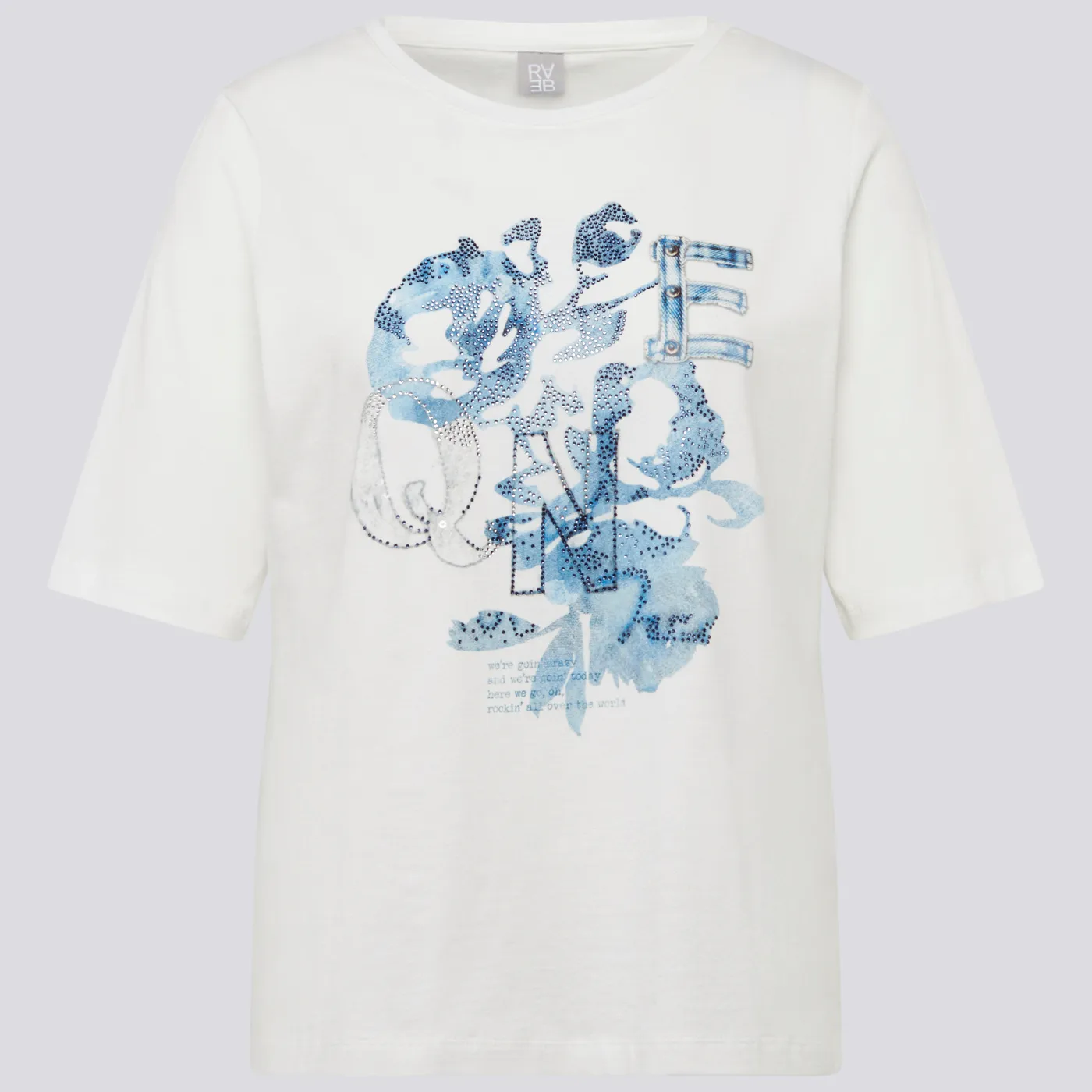 Rabe Denim Love T-Shirt With Diamanté Detail