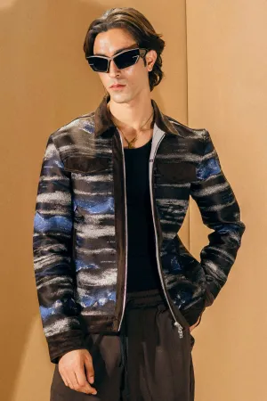 Rat Brown Printed Satin Jacket