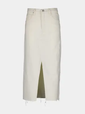 Raw Hem Midaxi Skirt
