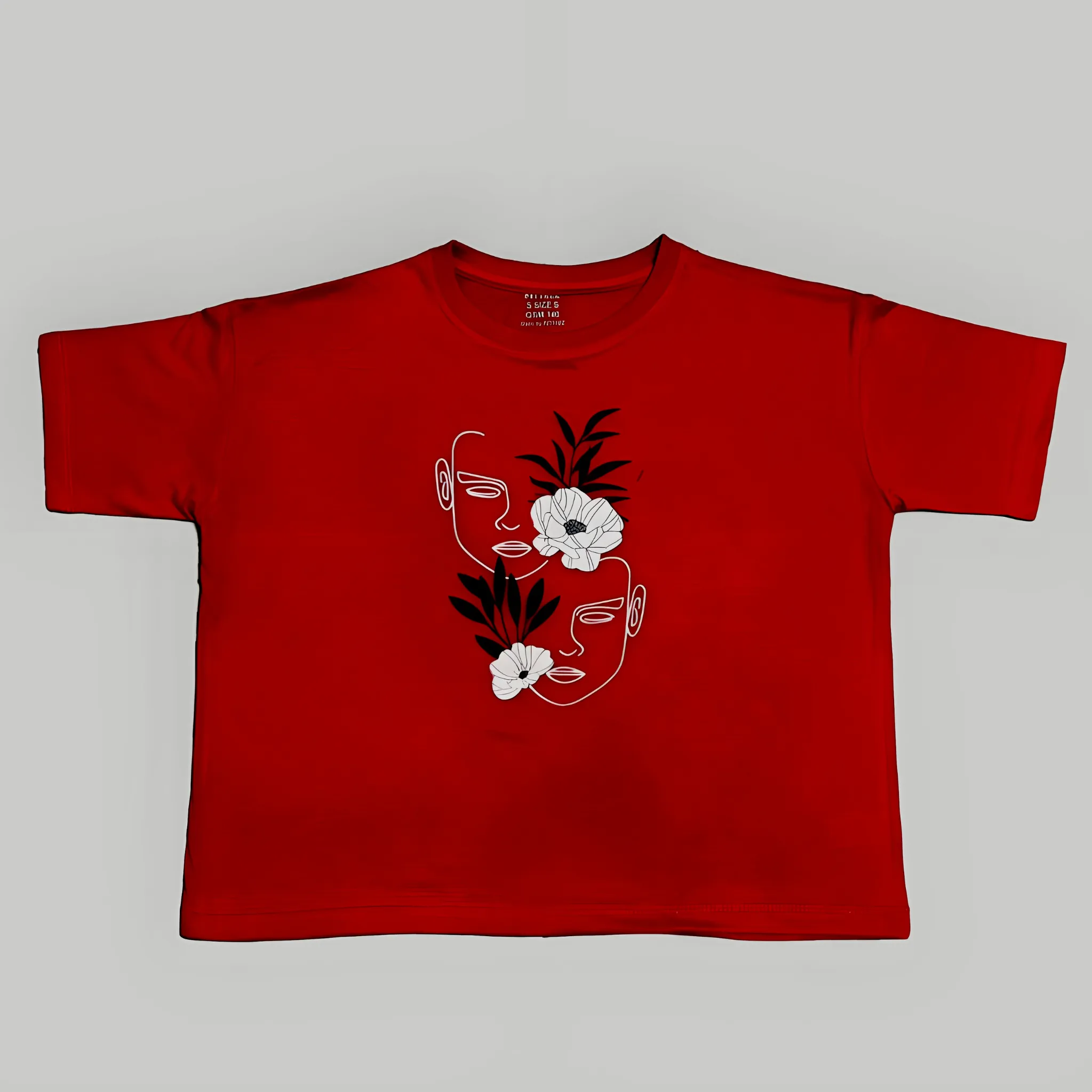 RED COTTON TEE-FT