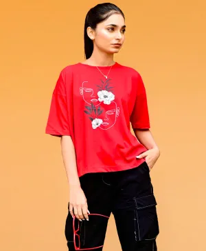 RED COTTON TEE-FT