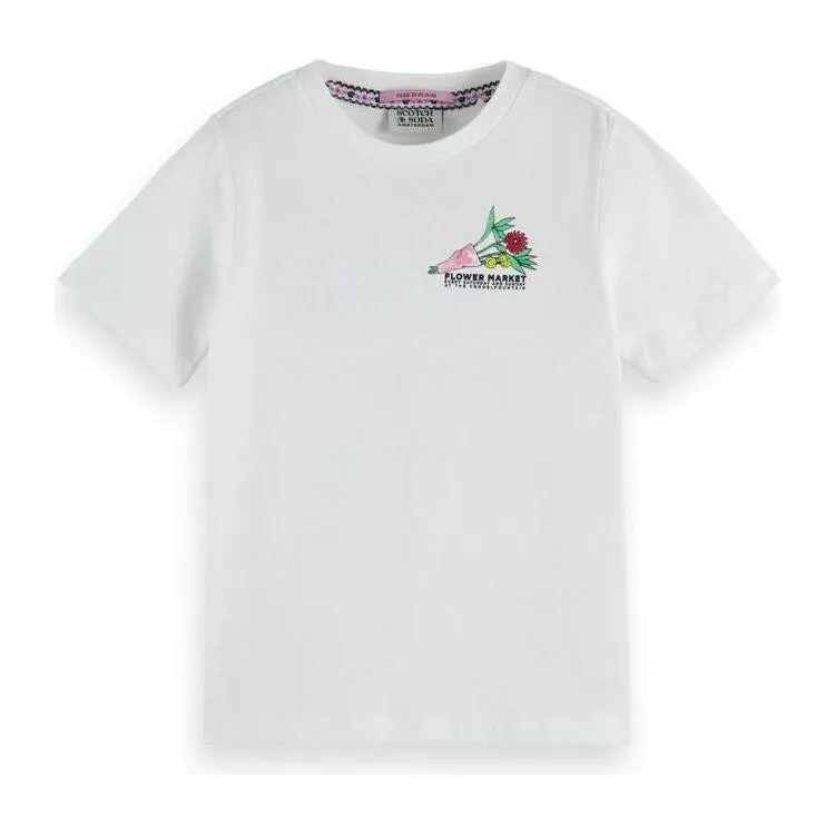 Regular Fit Floral Artwork Organic T-Shirt - Off White