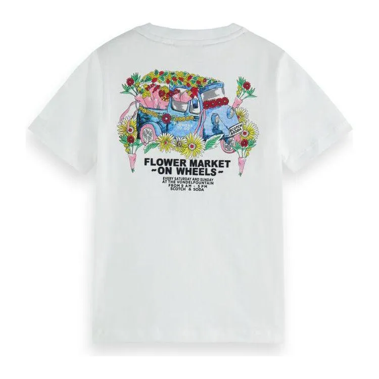 Regular Fit Floral Artwork Organic T-Shirt - Off White