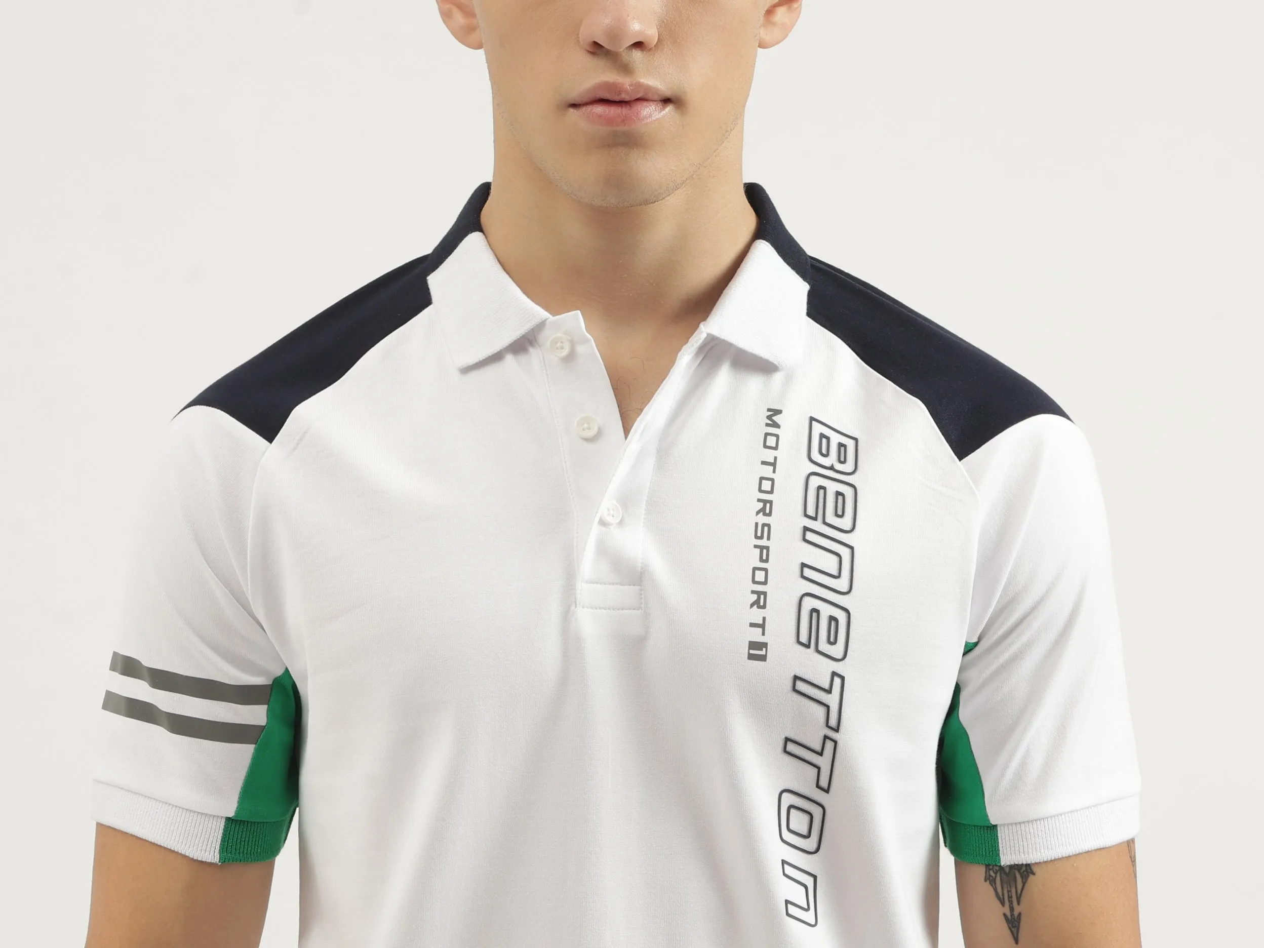 Regular Fit Polo Neck Printed T-shirts