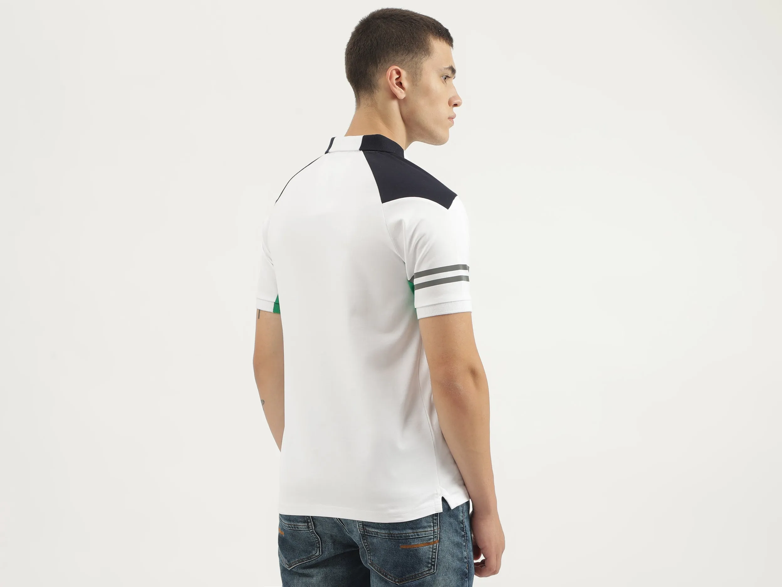Regular Fit Polo Neck Printed T-shirts