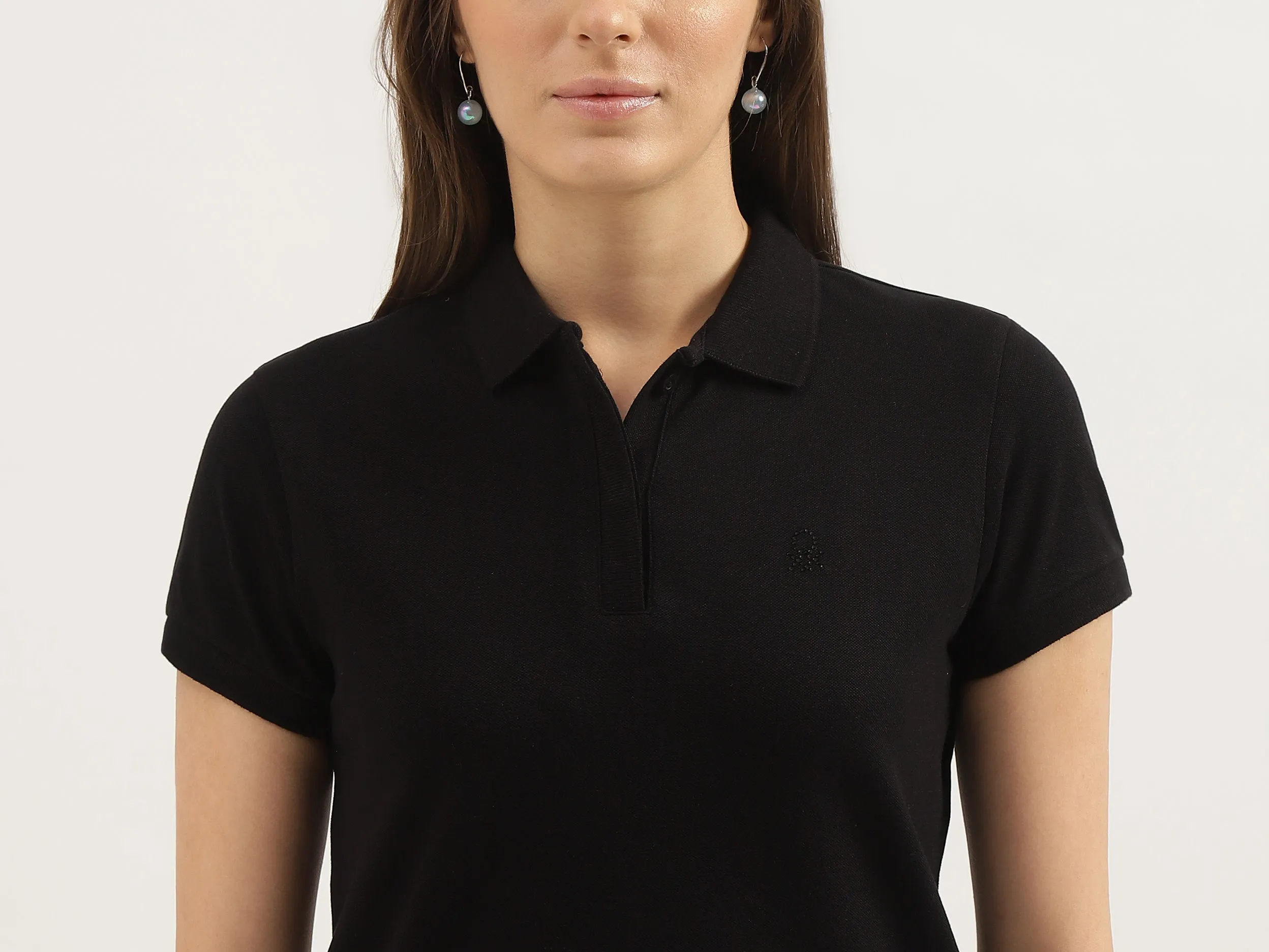 Regular Fit Polo Neck Solid T-shirts