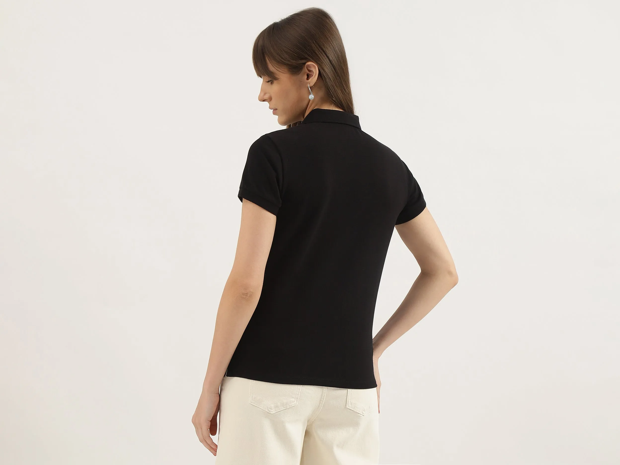 Regular Fit Polo Neck Solid T-shirts