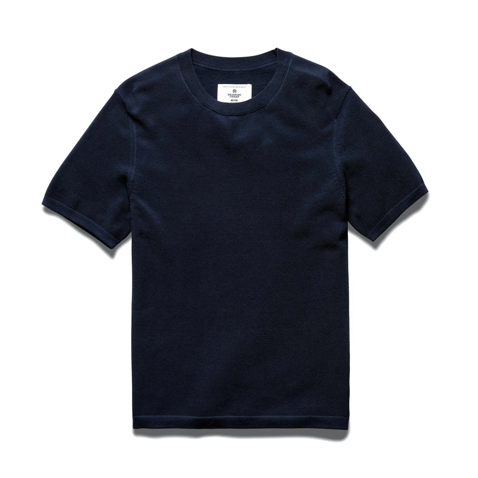 Reigning Champ Men Knit Supima Pique Ace T-Shirt Navy RC-6074-NVY