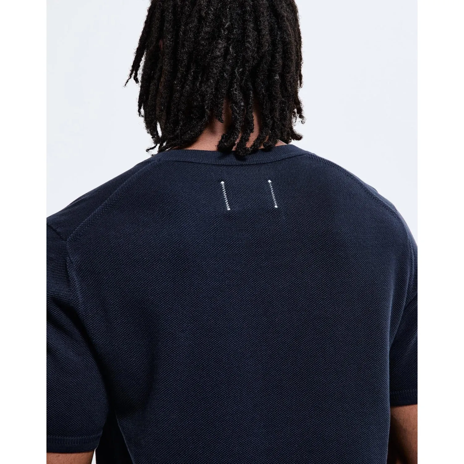 Reigning Champ Men Knit Supima Pique Ace T-Shirt Navy RC-6074-NVY