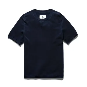 Reigning Champ Men Knit Supima Pique Ace T-Shirt Navy RC-6074-NVY