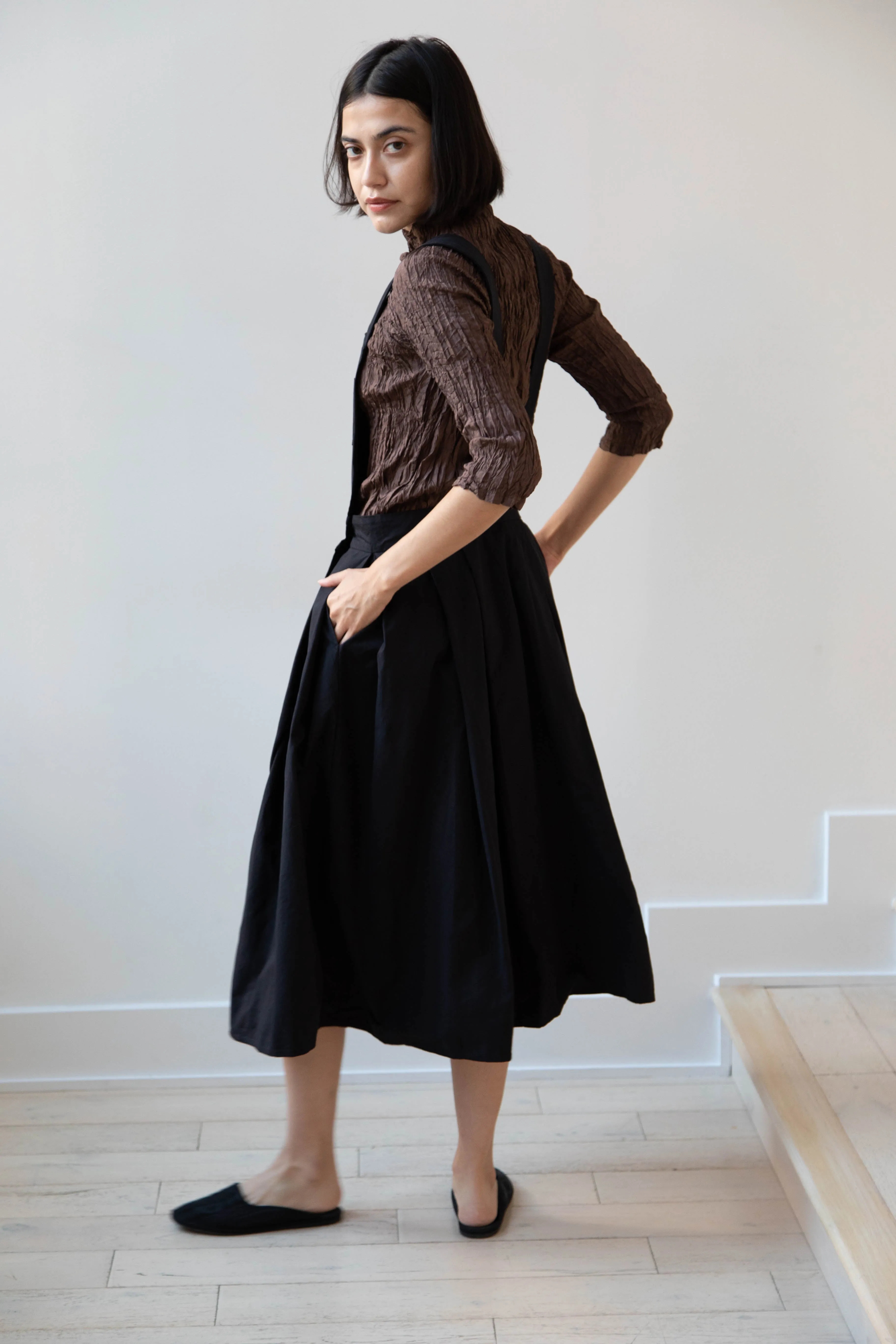 Risa Nakamura | Apron Skirt "G" in Washed Cotton Gabardine