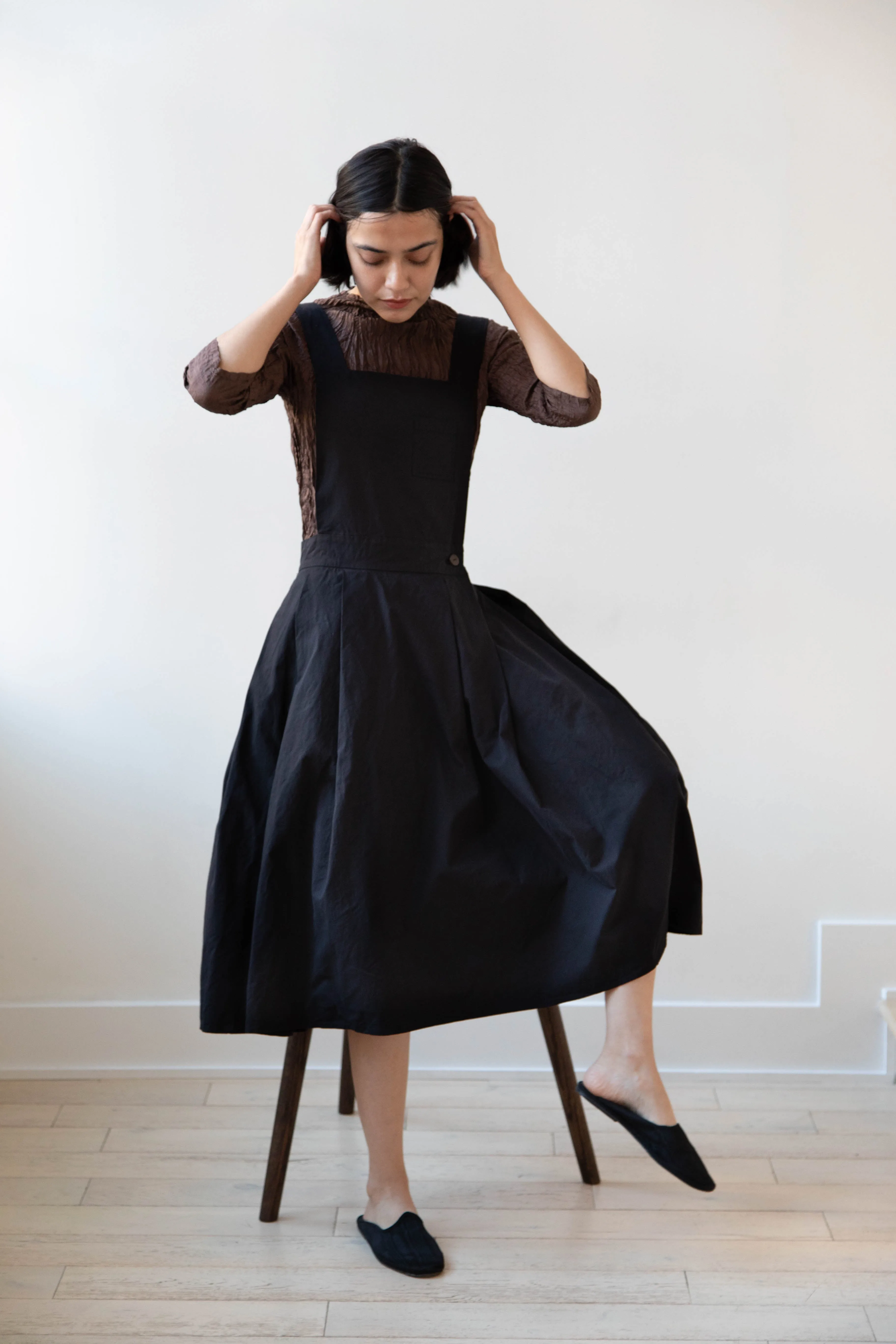Risa Nakamura | Apron Skirt "G" in Washed Cotton Gabardine