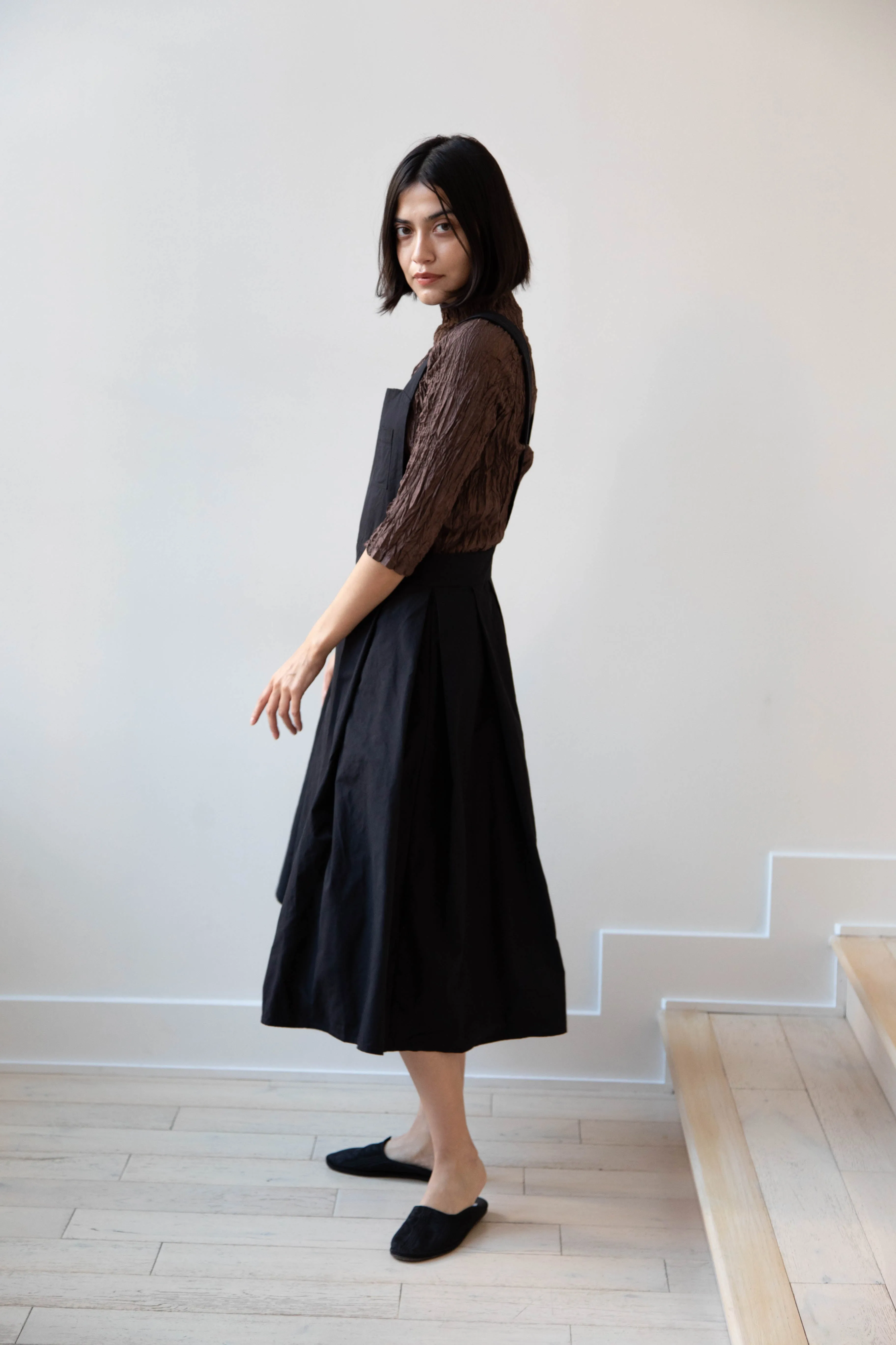 Risa Nakamura | Apron Skirt "G" in Washed Cotton Gabardine