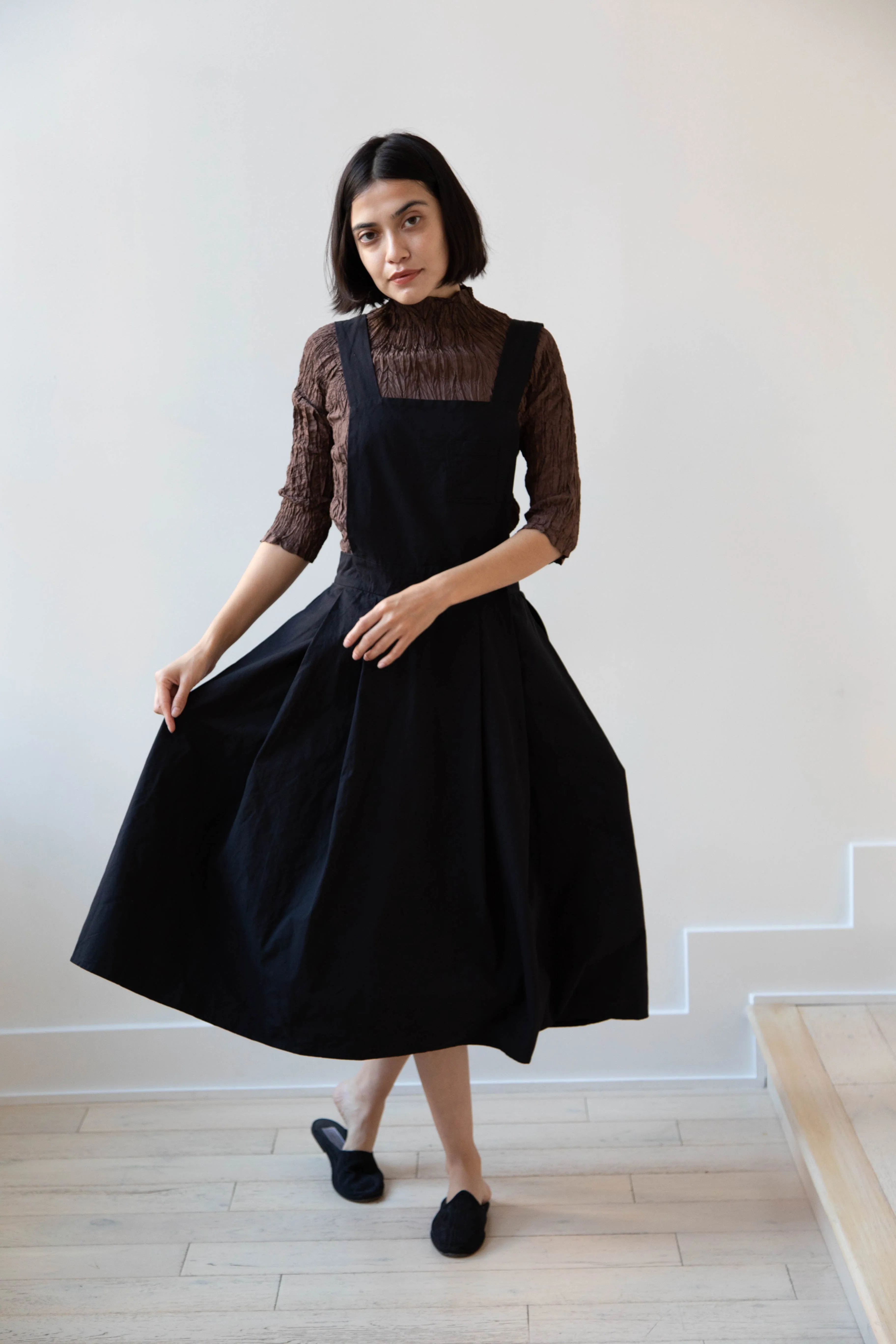 Risa Nakamura | Apron Skirt "G" in Washed Cotton Gabardine