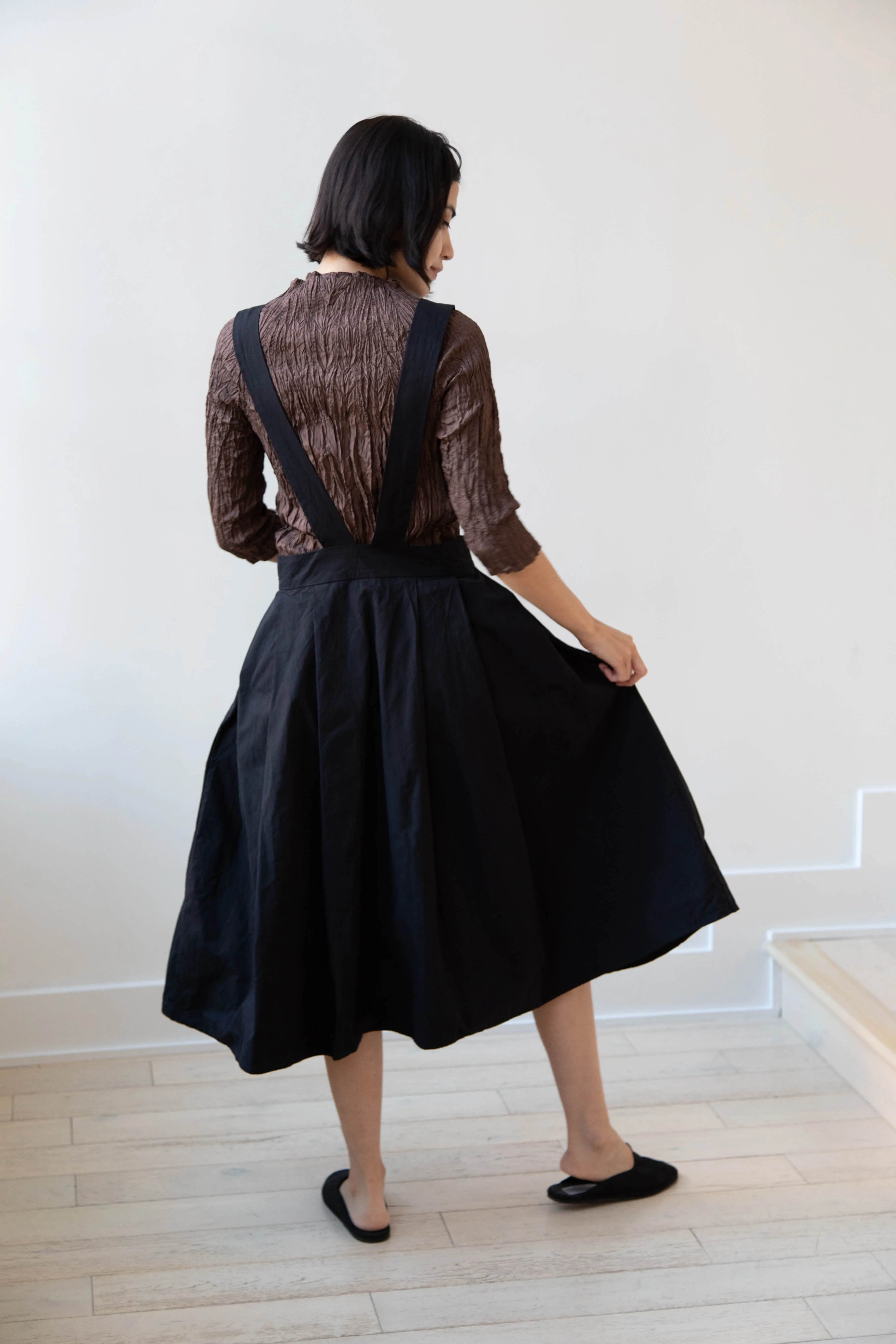 Risa Nakamura | Apron Skirt "G" in Washed Cotton Gabardine
