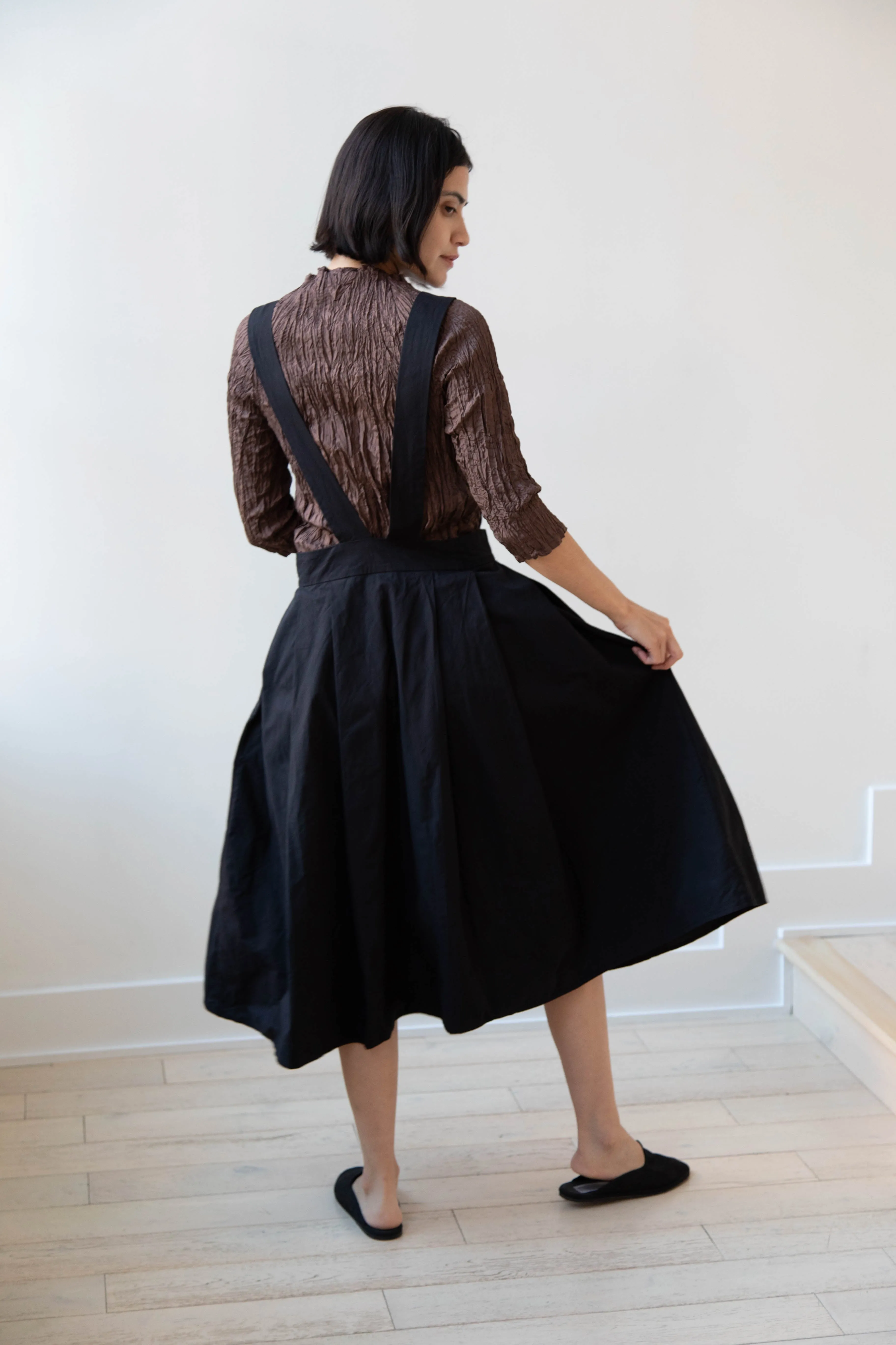 Risa Nakamura | Apron Skirt "G" in Washed Cotton Gabardine