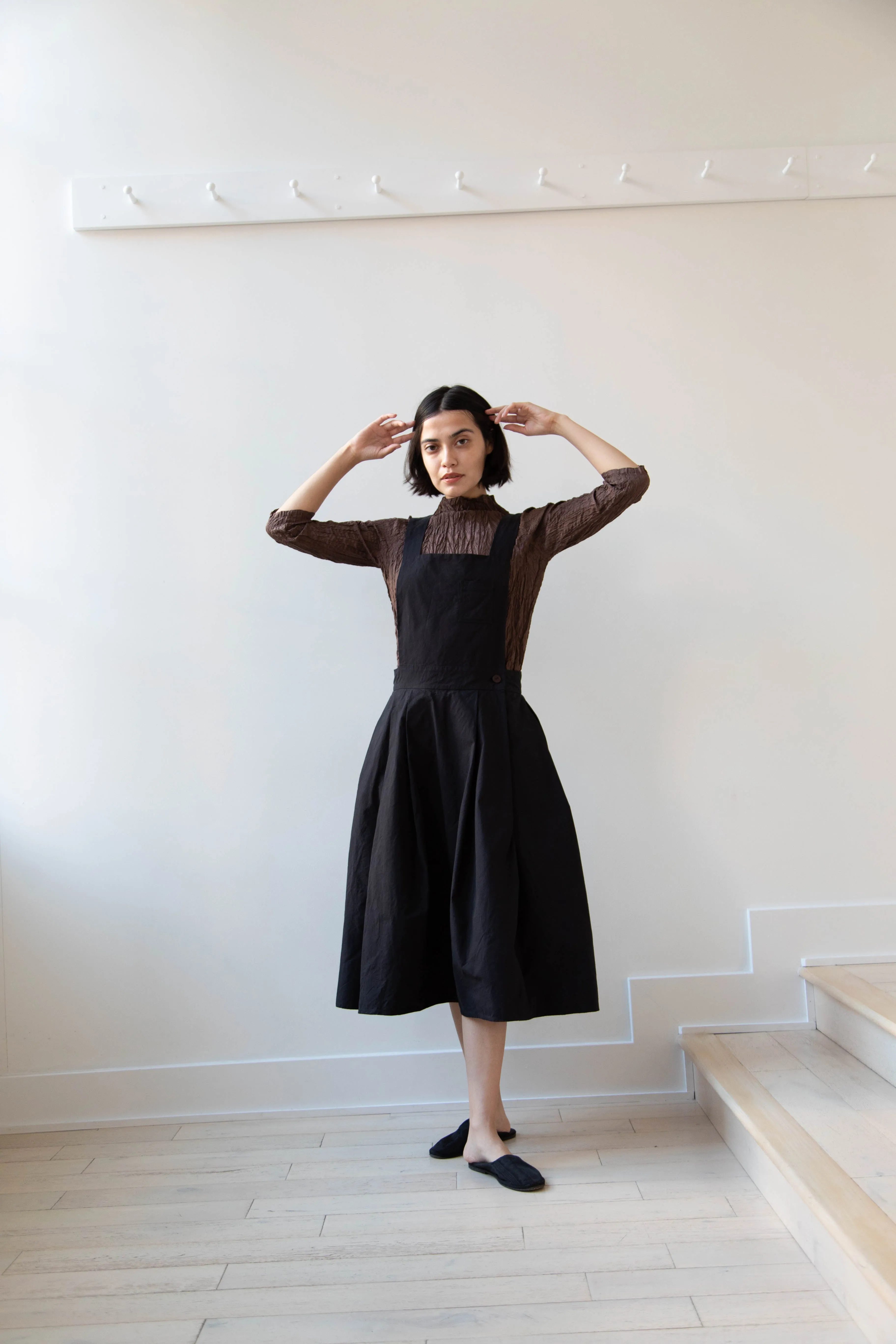 Risa Nakamura | Apron Skirt "G" in Washed Cotton Gabardine