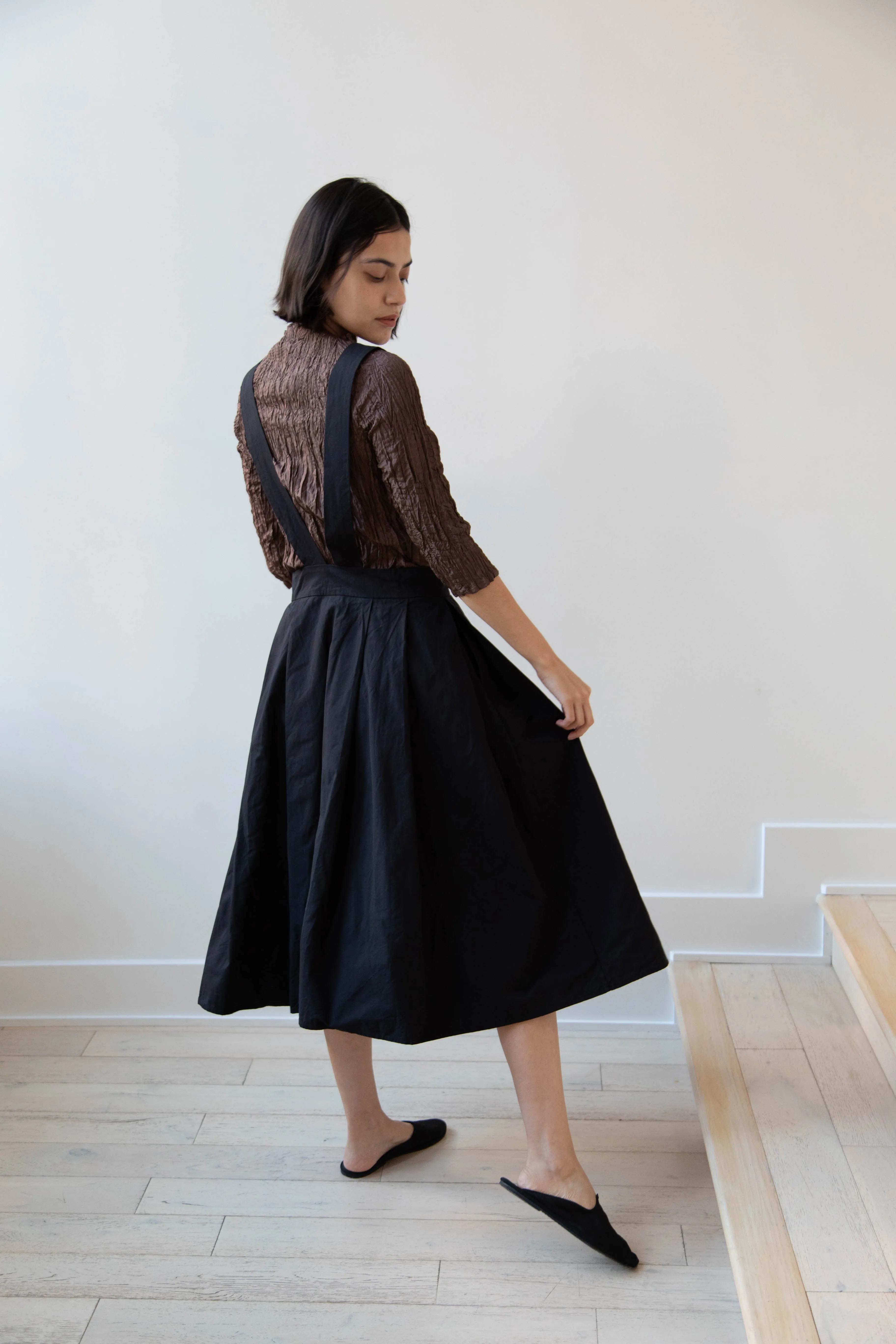 Risa Nakamura | Apron Skirt "G" in Washed Cotton Gabardine