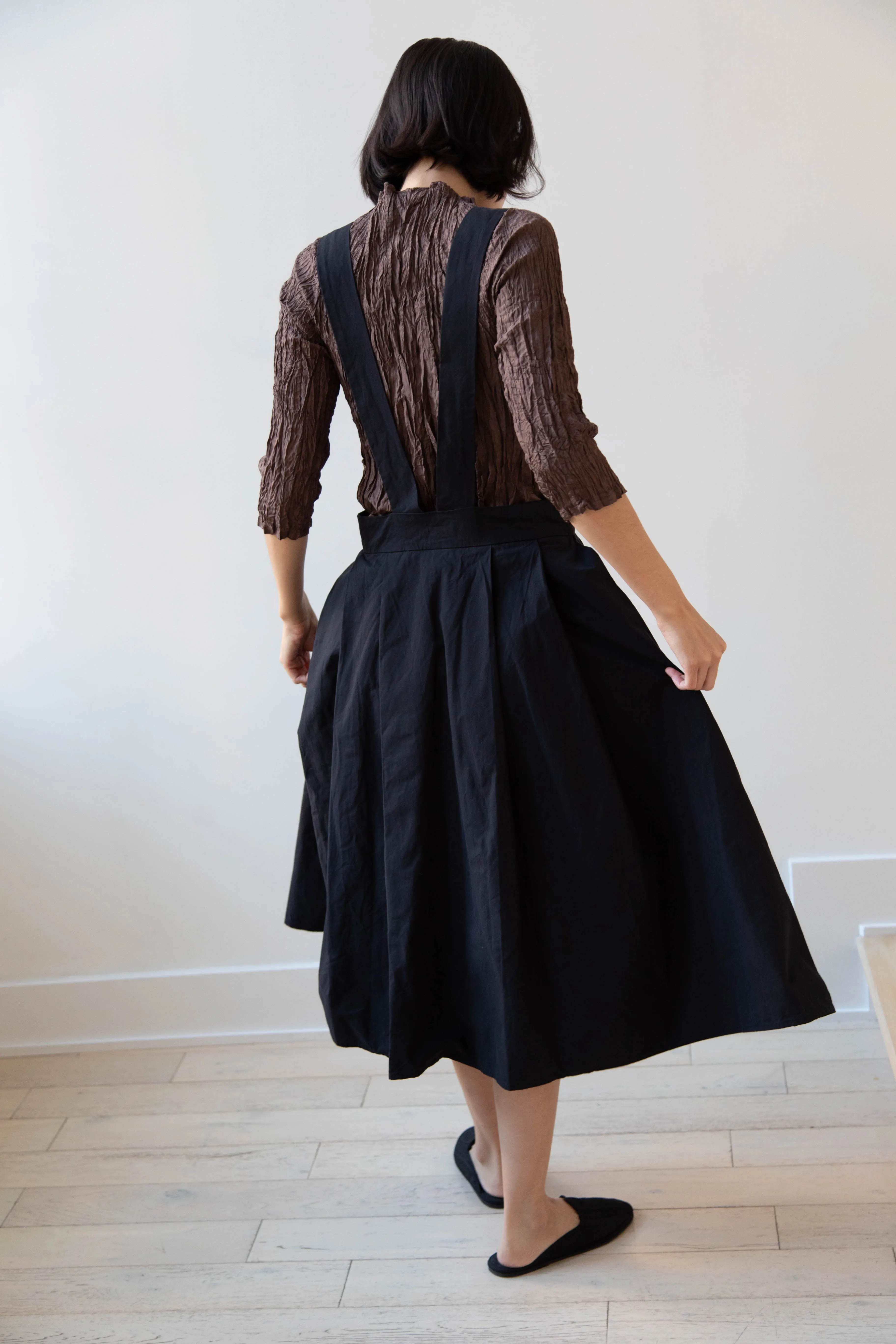 Risa Nakamura | Apron Skirt "G" in Washed Cotton Gabardine