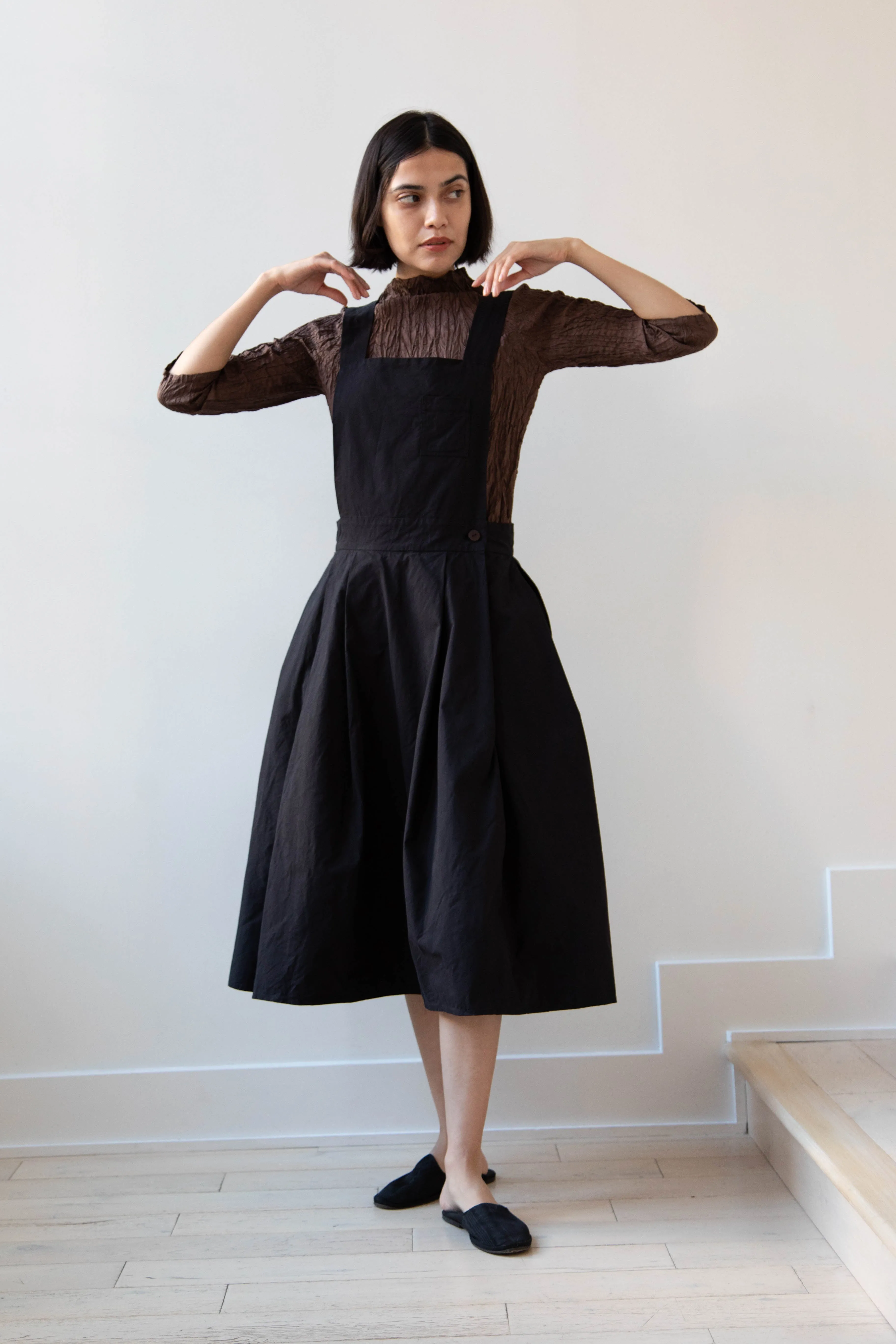 Risa Nakamura | Apron Skirt "G" in Washed Cotton Gabardine
