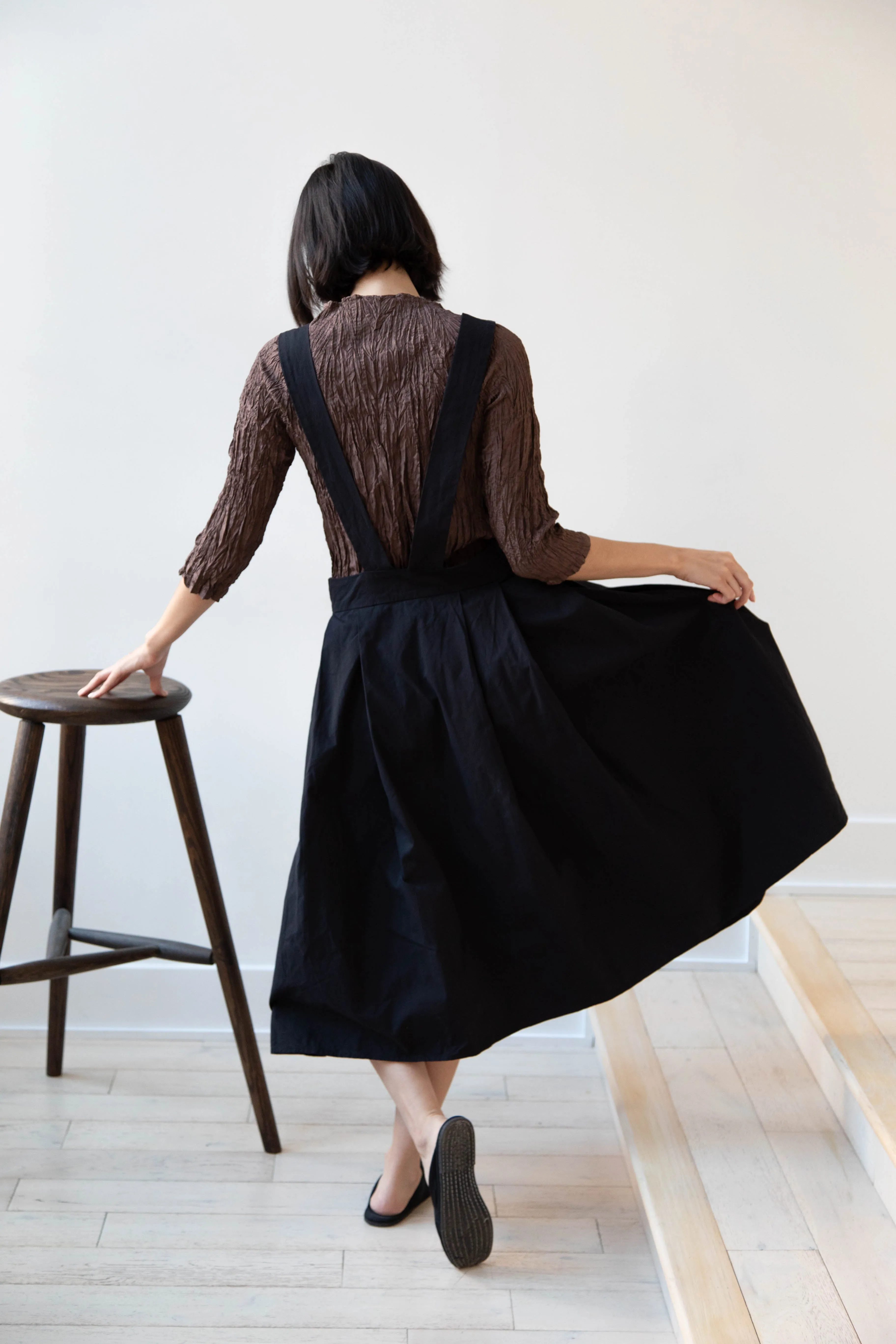 Risa Nakamura | Apron Skirt "G" in Washed Cotton Gabardine