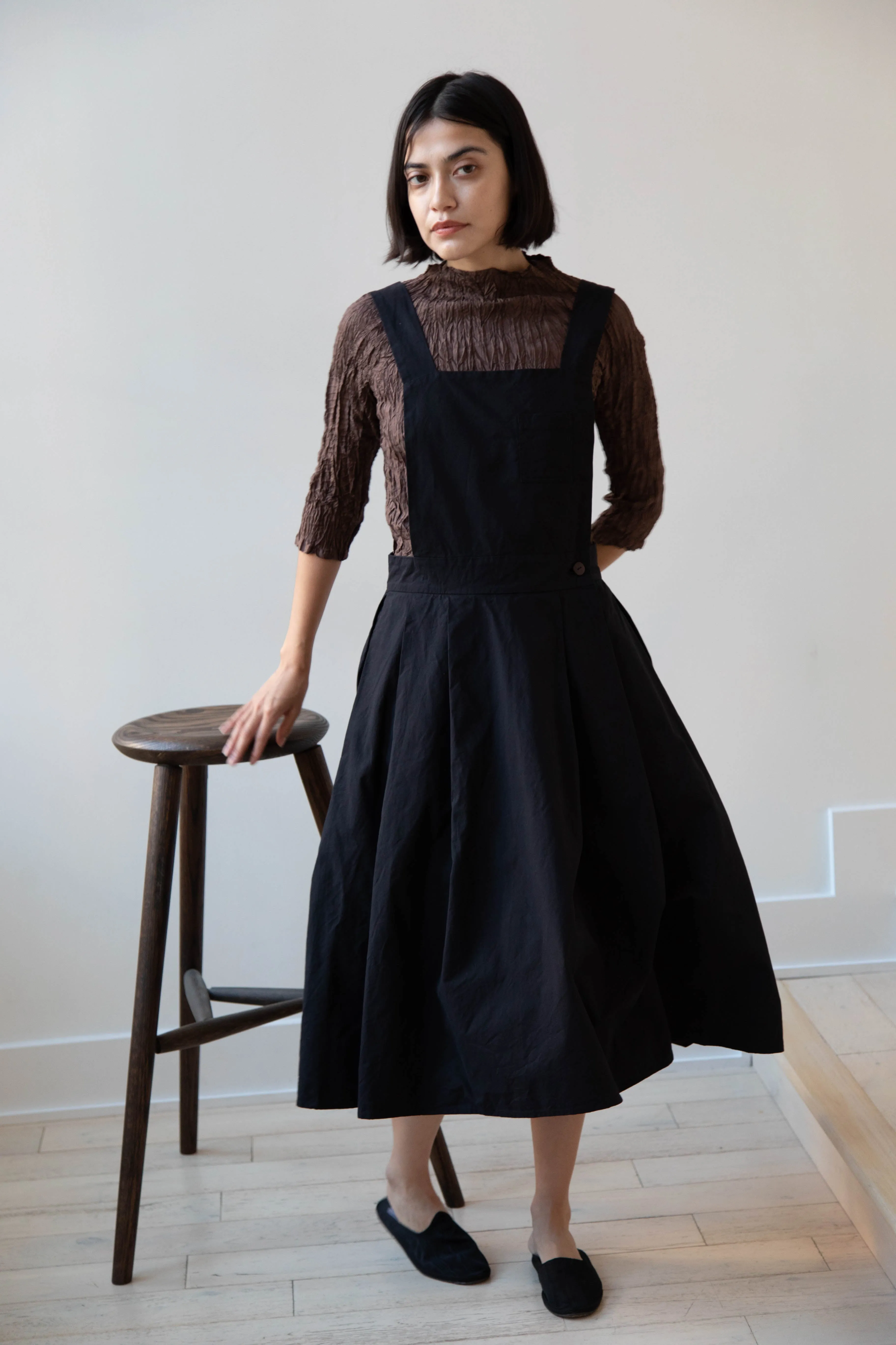 Risa Nakamura | Apron Skirt "G" in Washed Cotton Gabardine