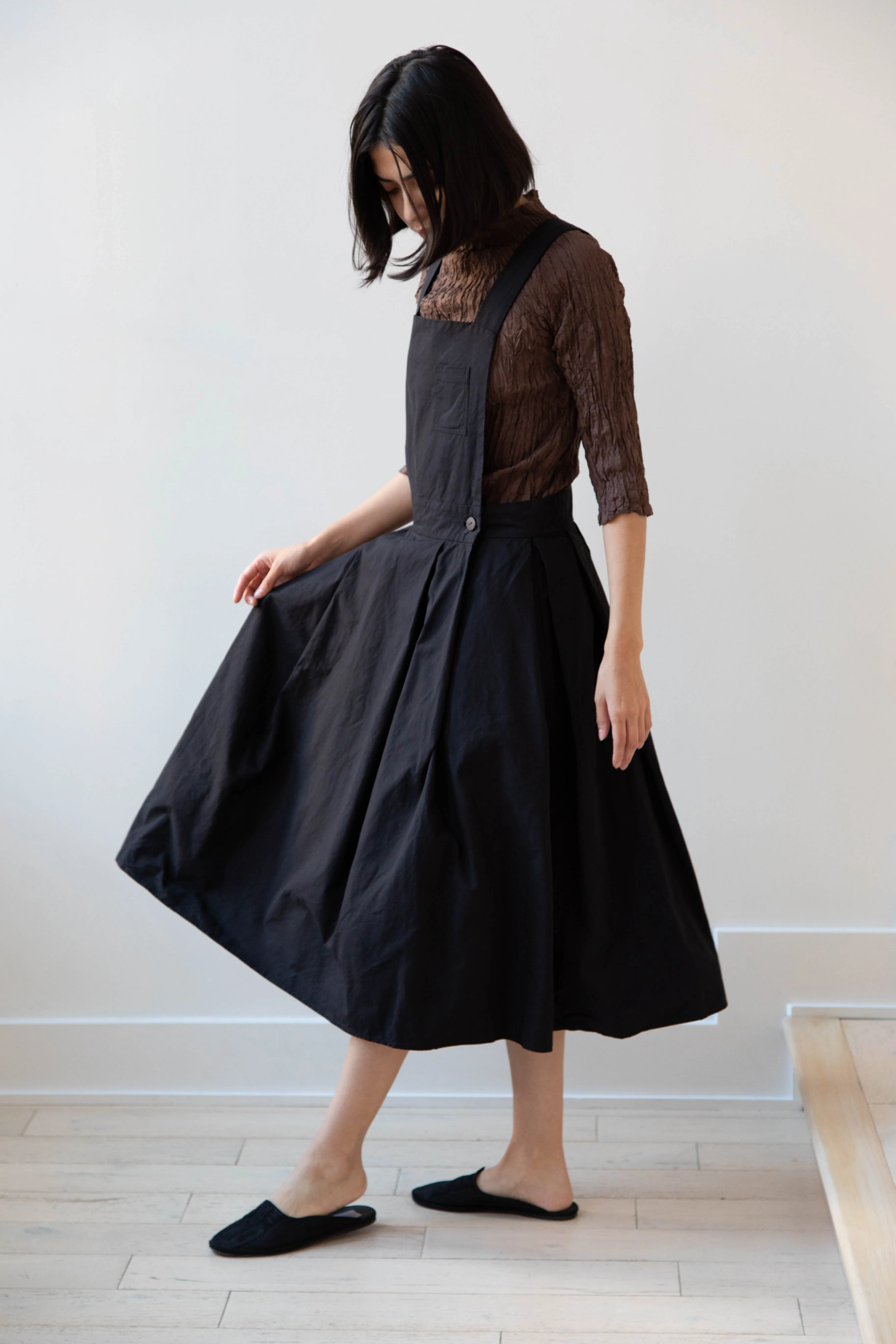 Risa Nakamura | Apron Skirt "G" in Washed Cotton Gabardine