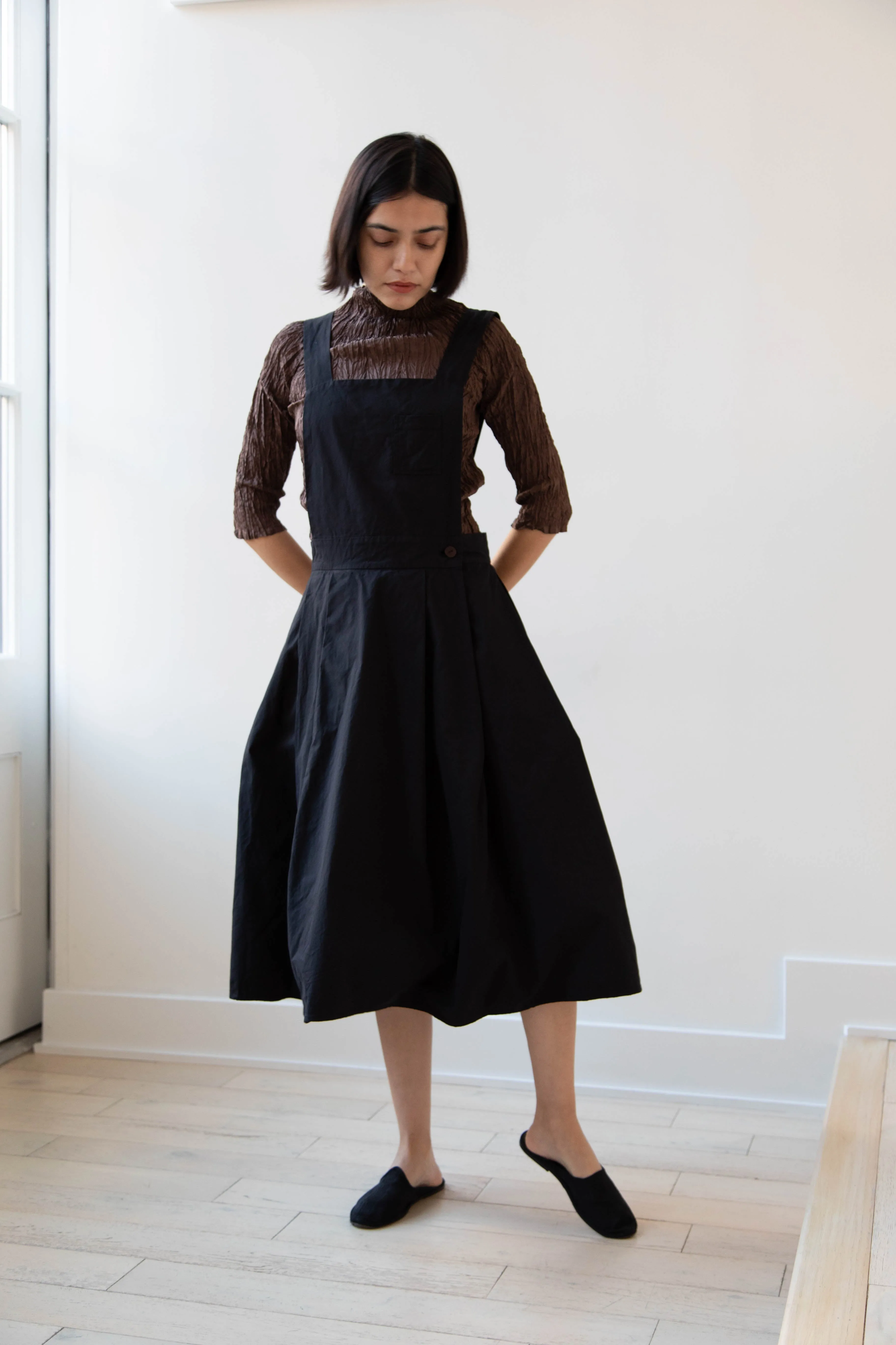 Risa Nakamura | Apron Skirt "G" in Washed Cotton Gabardine