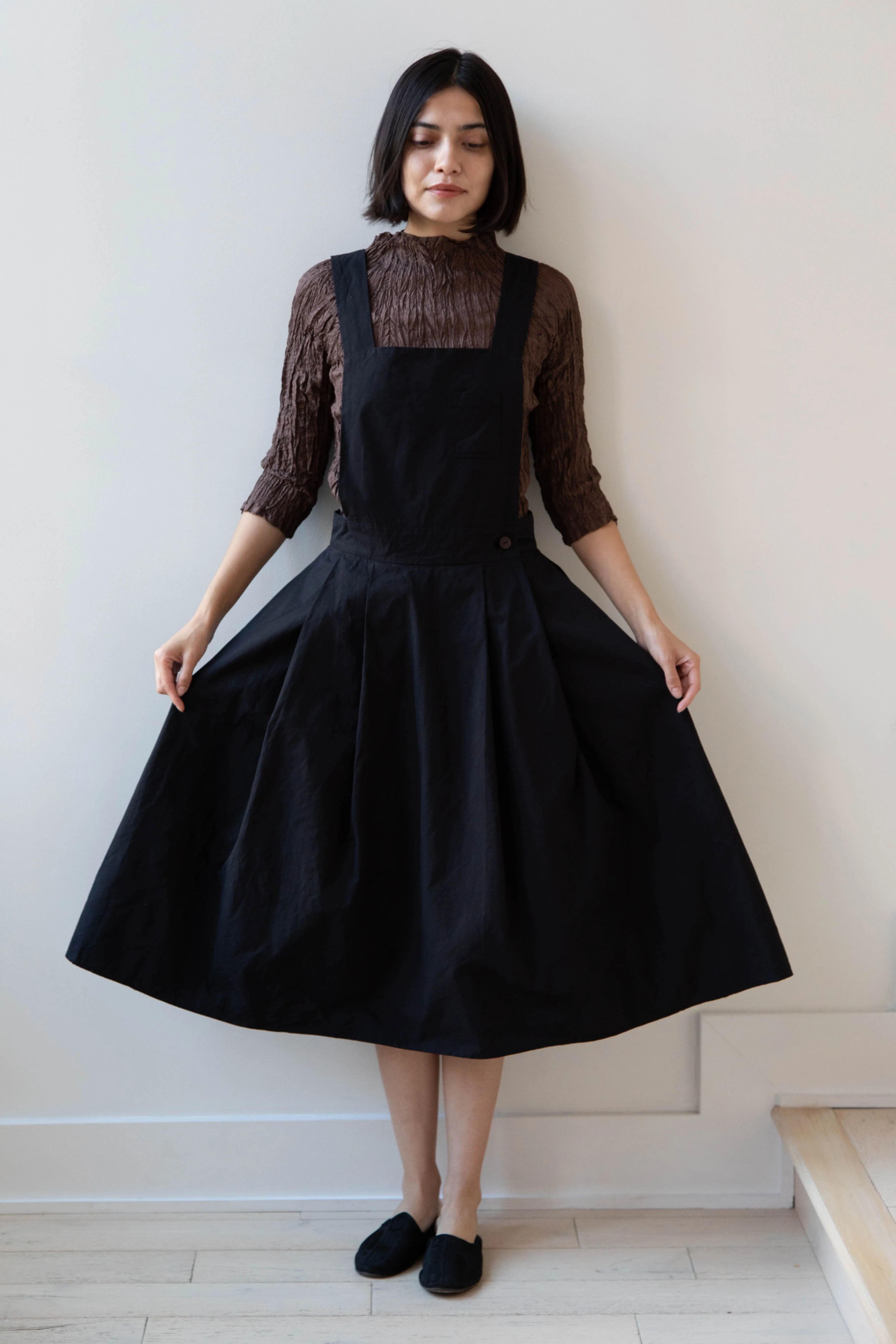 Risa Nakamura | Apron Skirt "G" in Washed Cotton Gabardine
