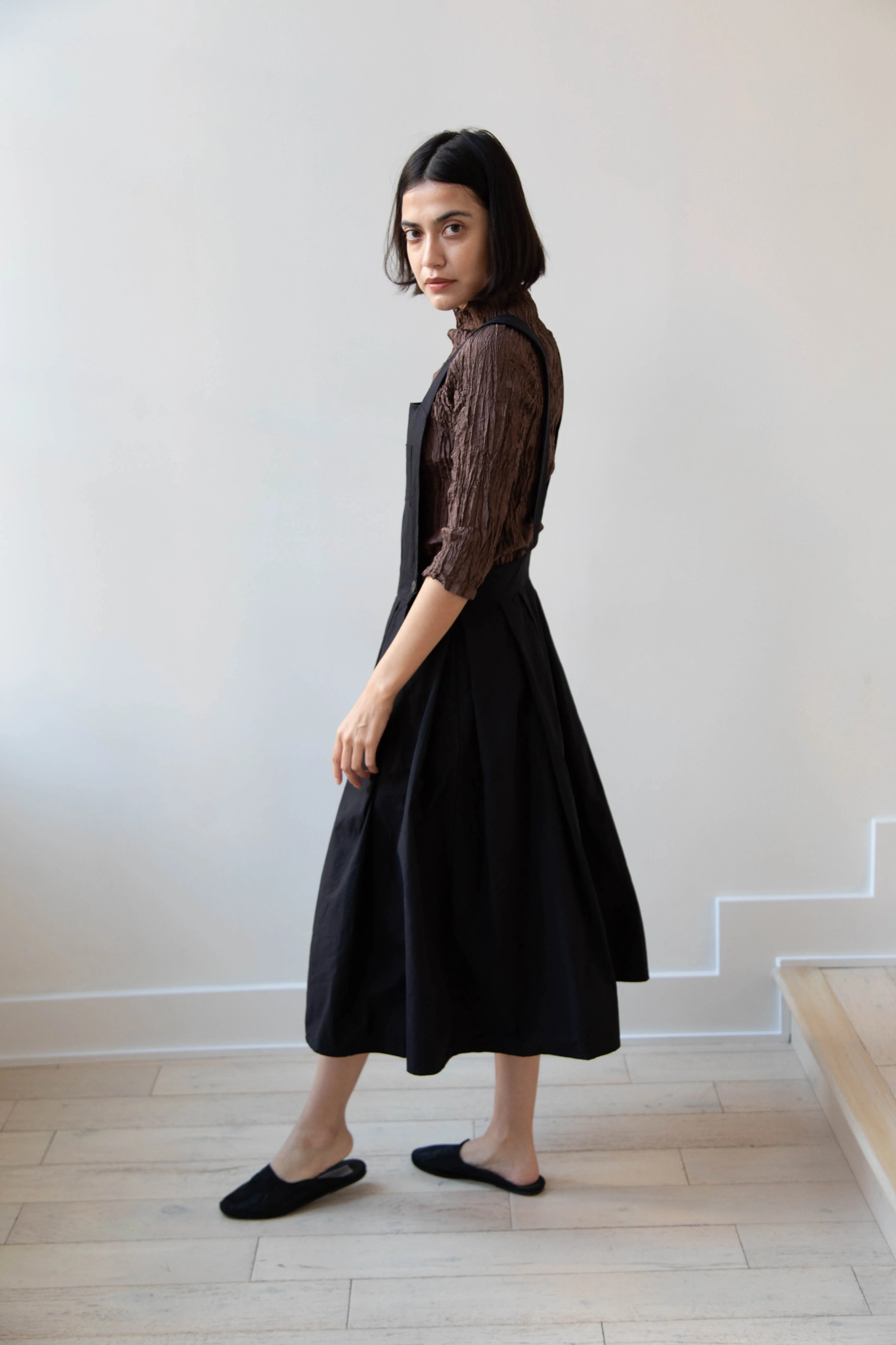 Risa Nakamura | Apron Skirt "G" in Washed Cotton Gabardine