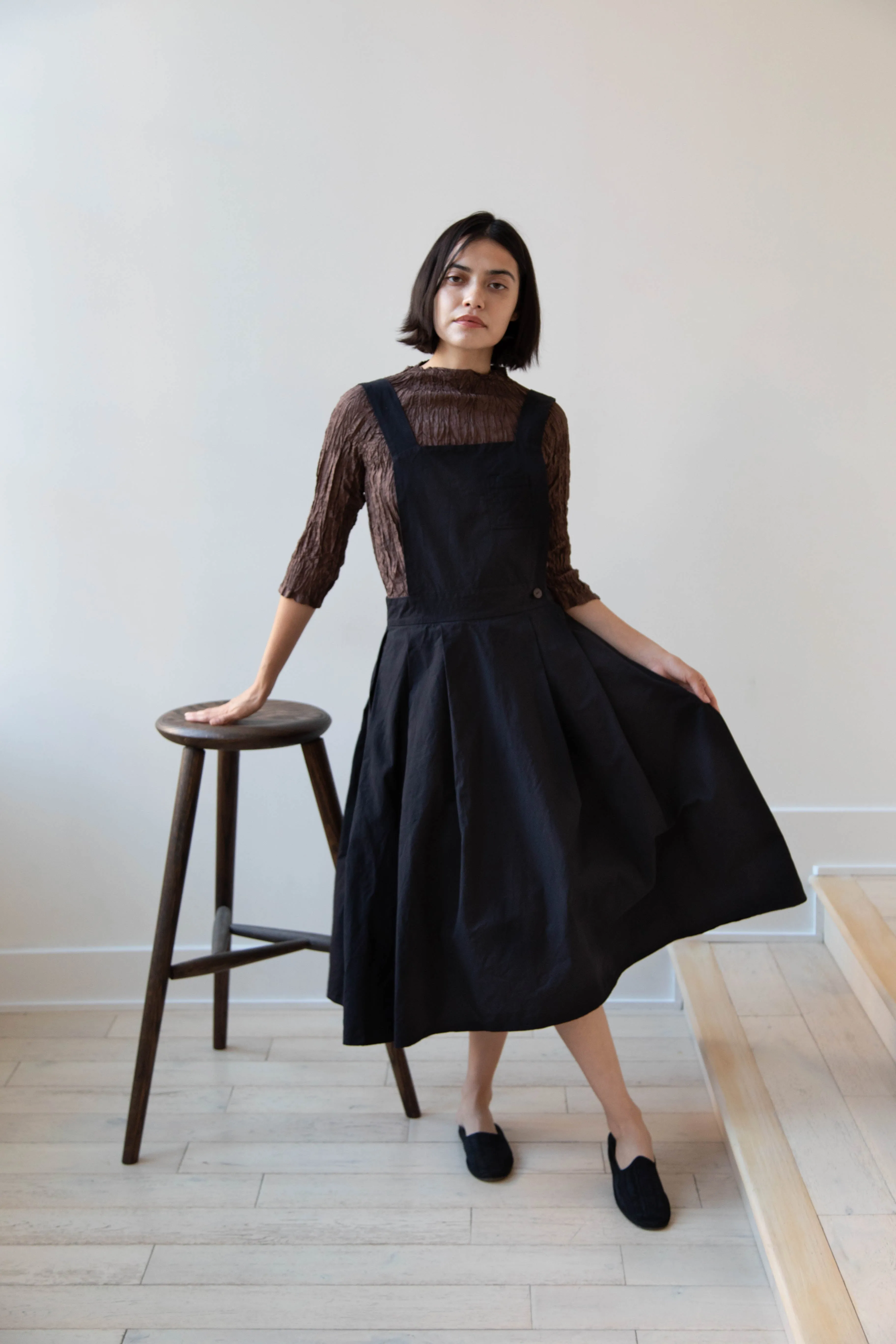 Risa Nakamura | Apron Skirt "G" in Washed Cotton Gabardine
